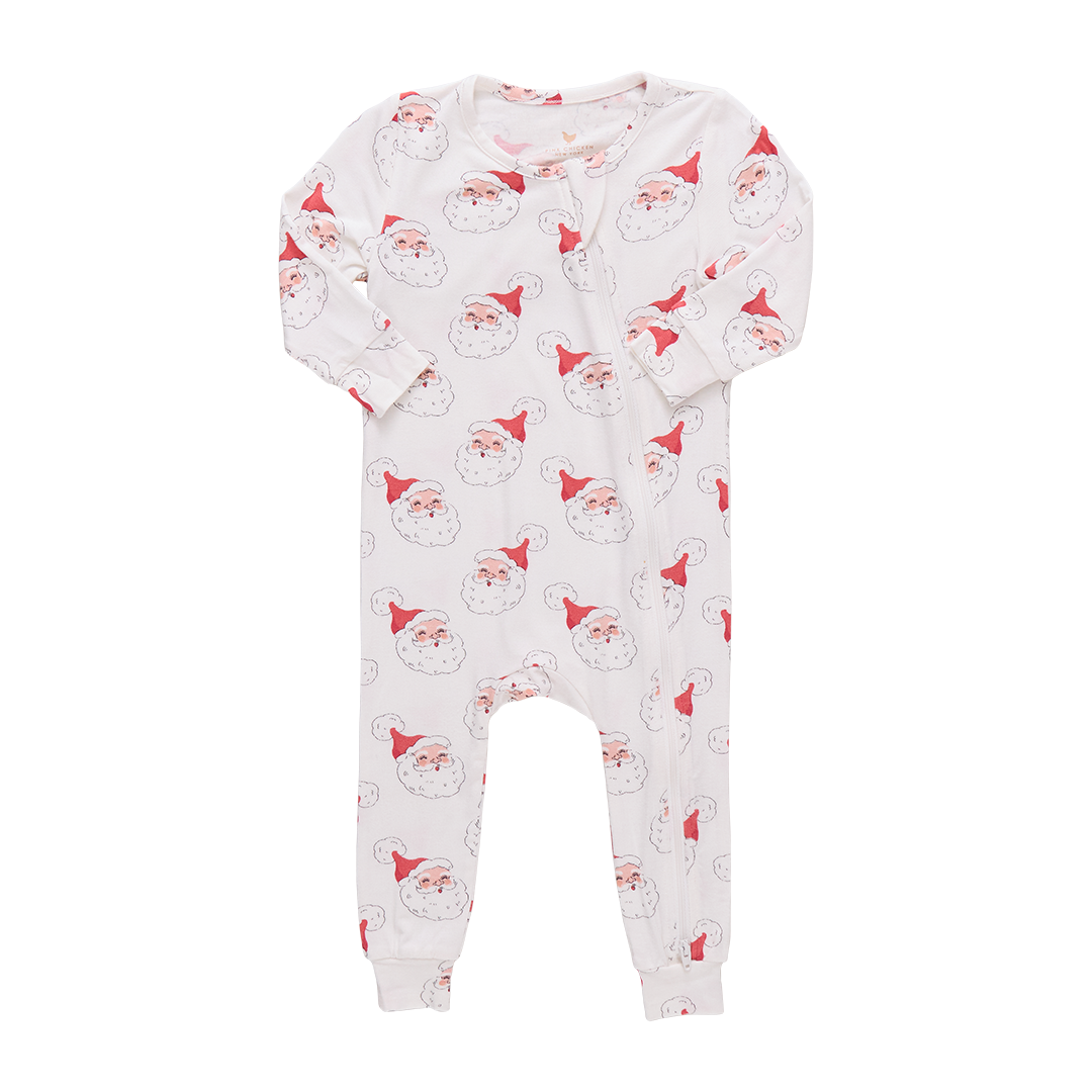 Pink Chicken Baby Bamboo Romper - Small Santas