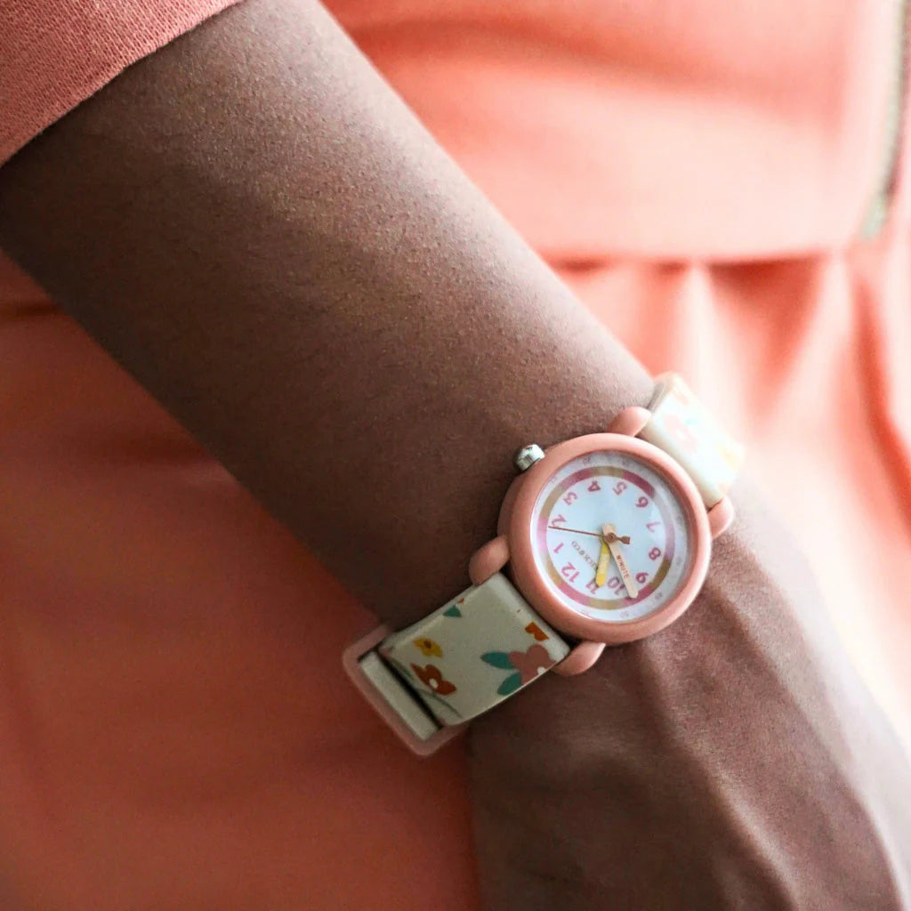 Grech & Co. Classic Watch - Silicon + Stainless Steel - Sunset Meadow