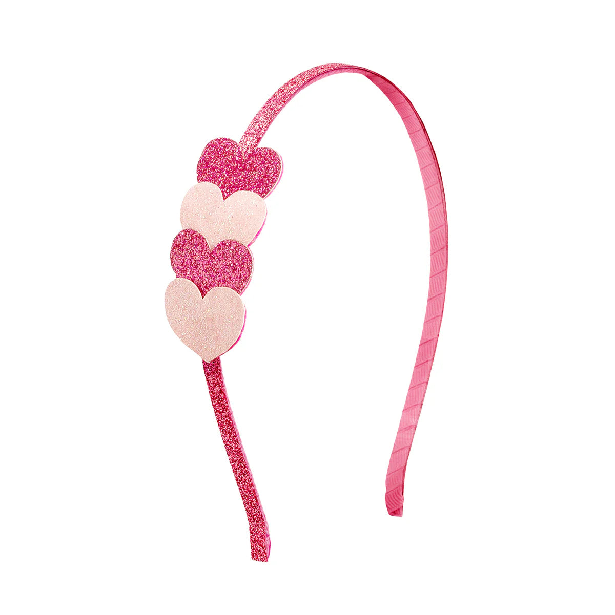Pink Sparkle Hearts Headband