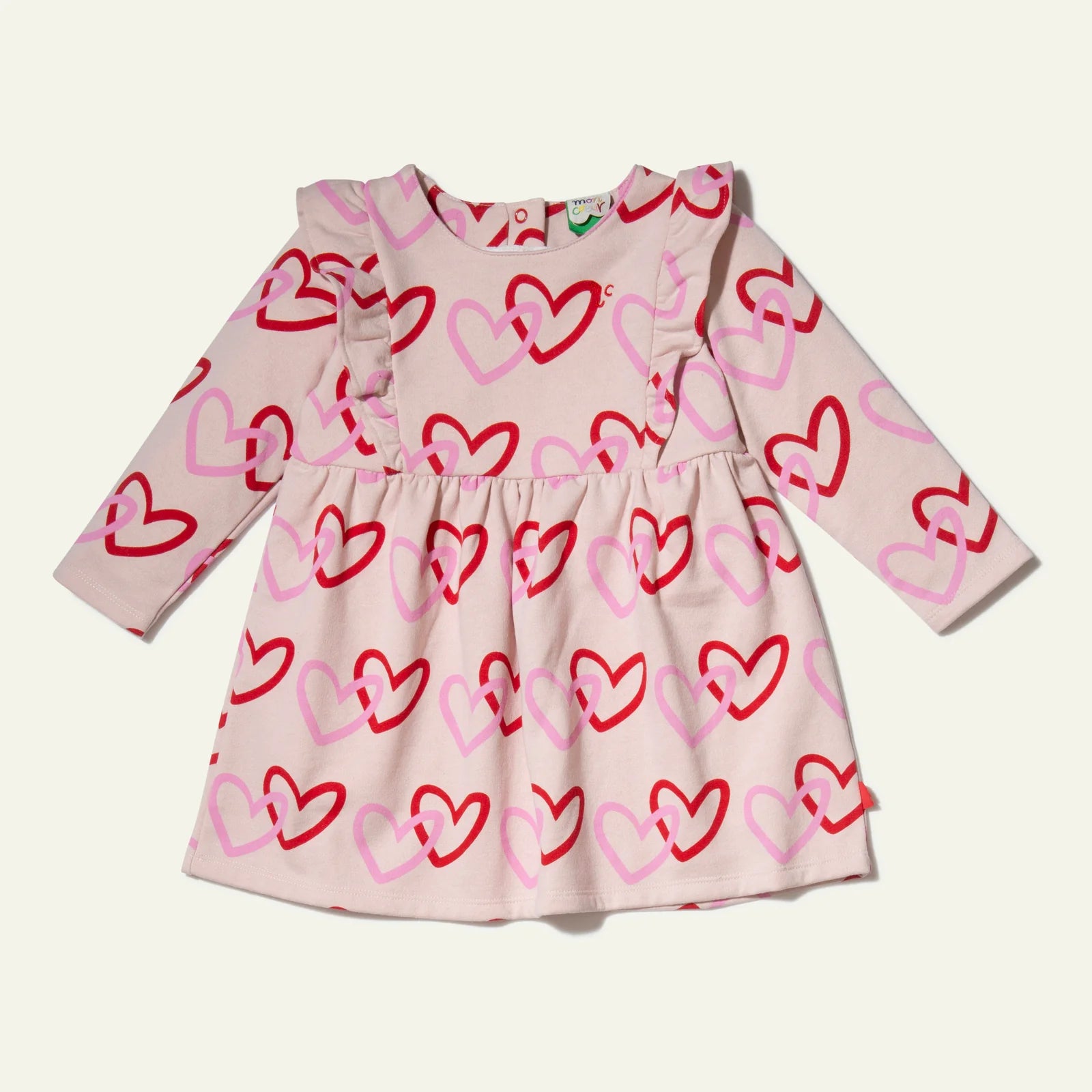 Mon Coeur Recycled Cotton Hearts Baby Ruffle Dress