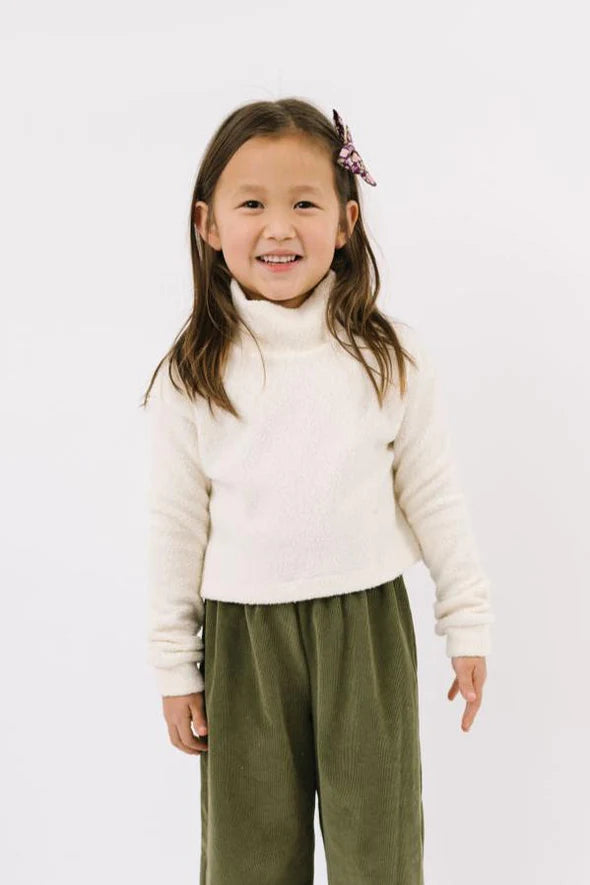 Thimble Funnel Cropped Sweatshirt - Cream Sherpa