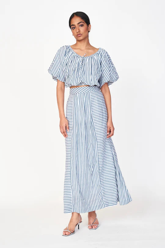 MIRTH Praiano Skirt - Ocean Stripe