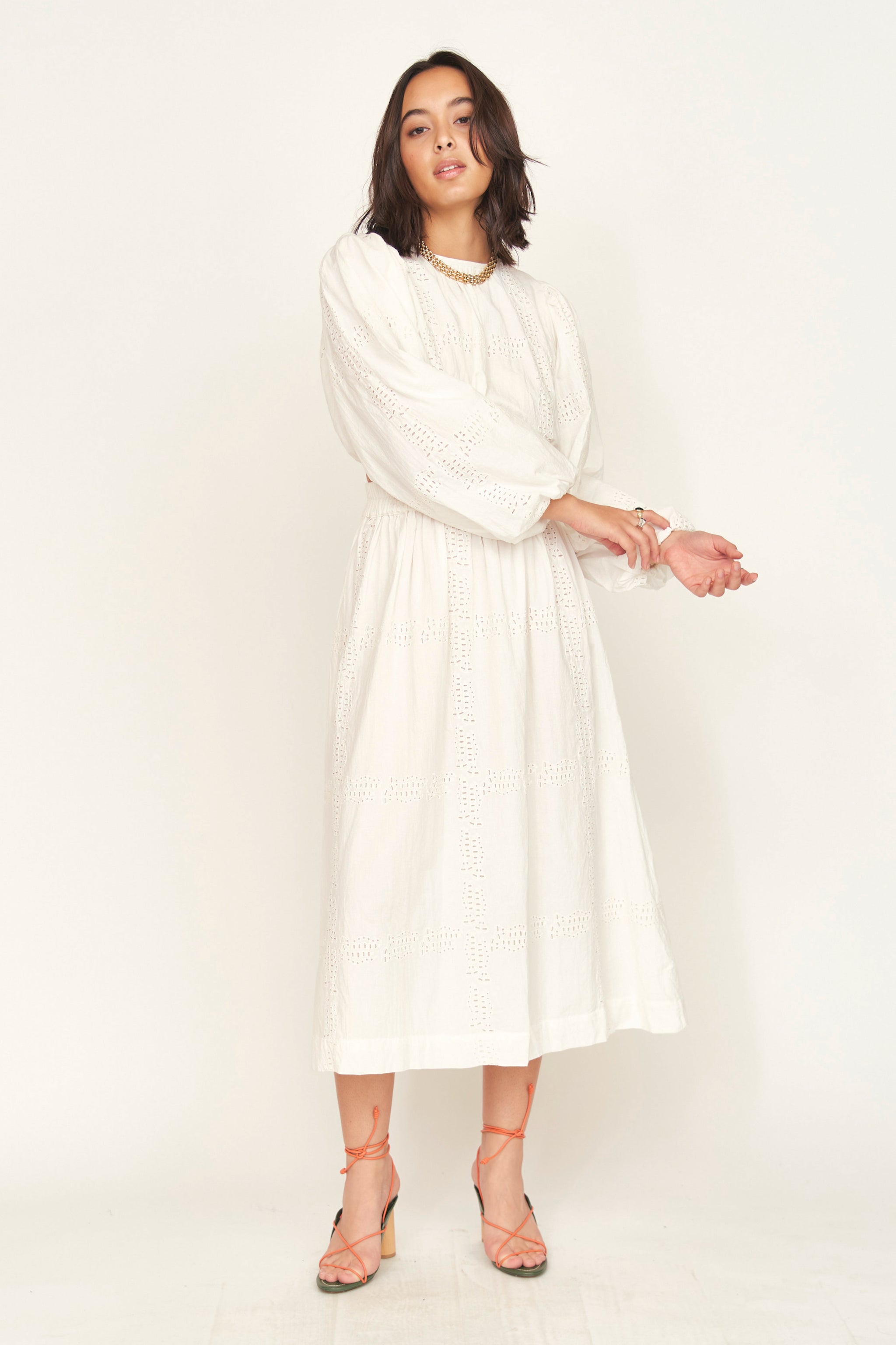 MIRTH Verona Skirt - White Marine Eyelet