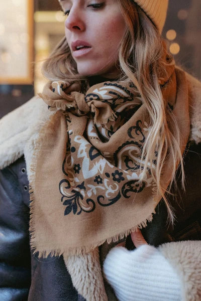 Maison Lecomte Flament Bandana Camel WC Scarf