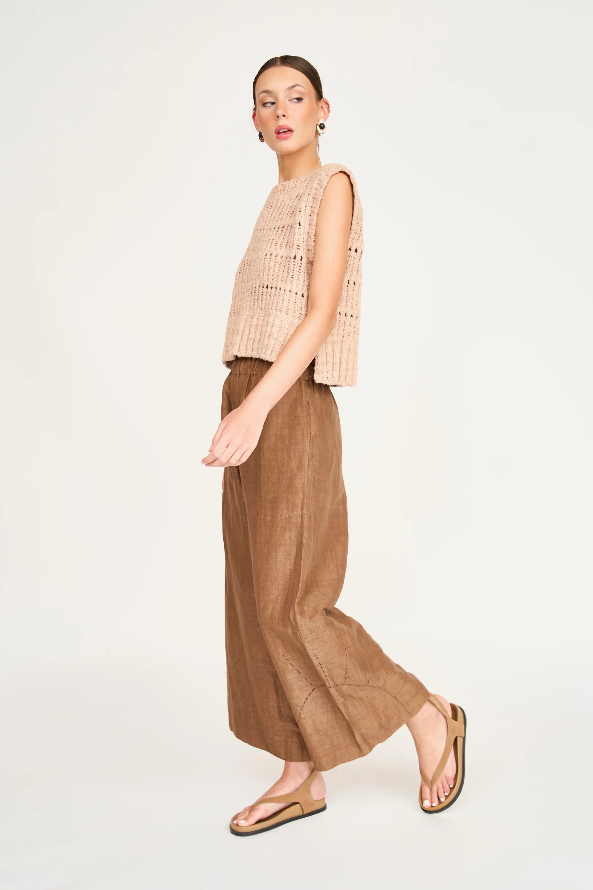 MIRTH Marin Ladderstitch Vest - Washed Terracota