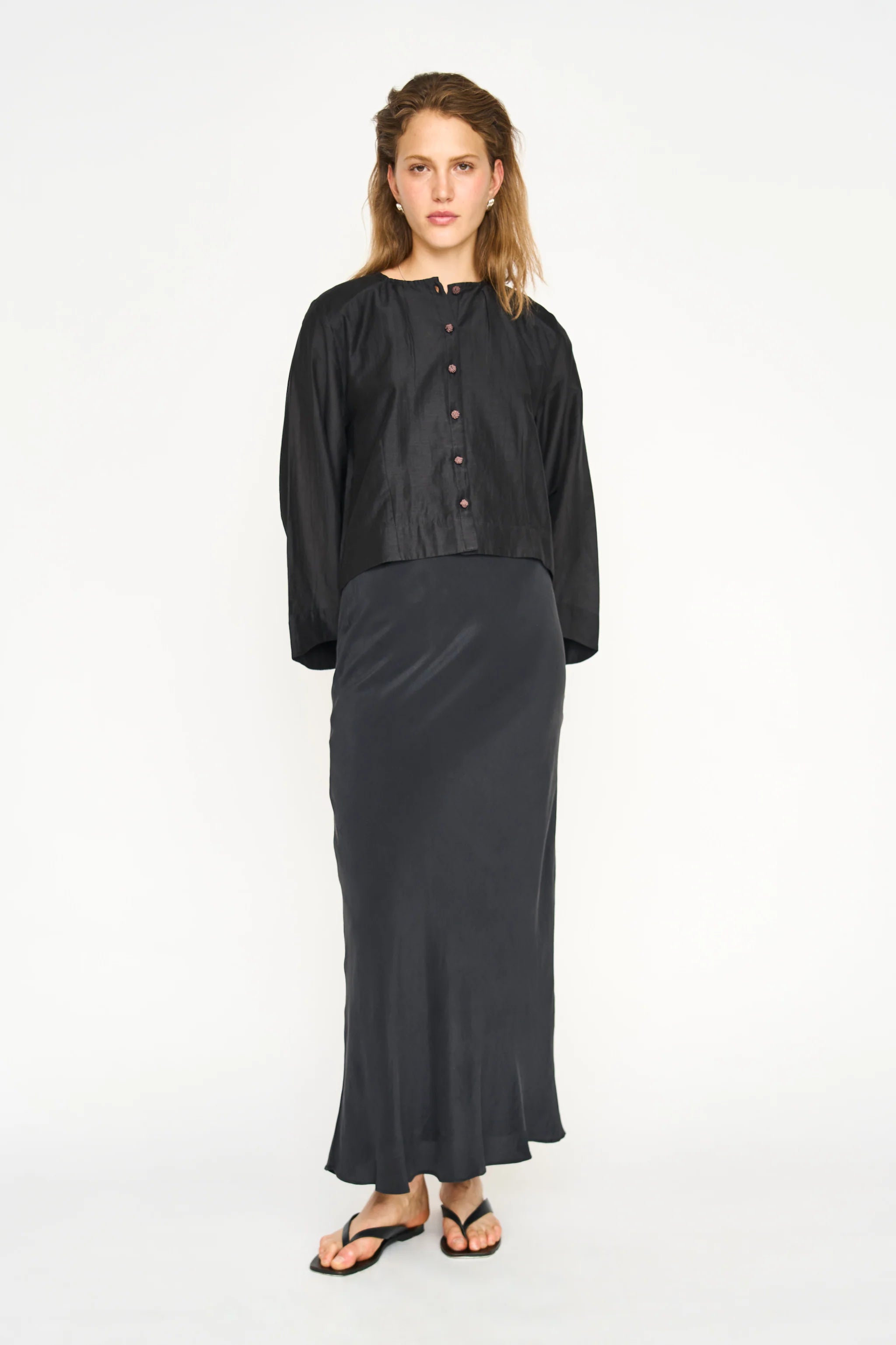 MIRTH Santander Silk Skirt - Black