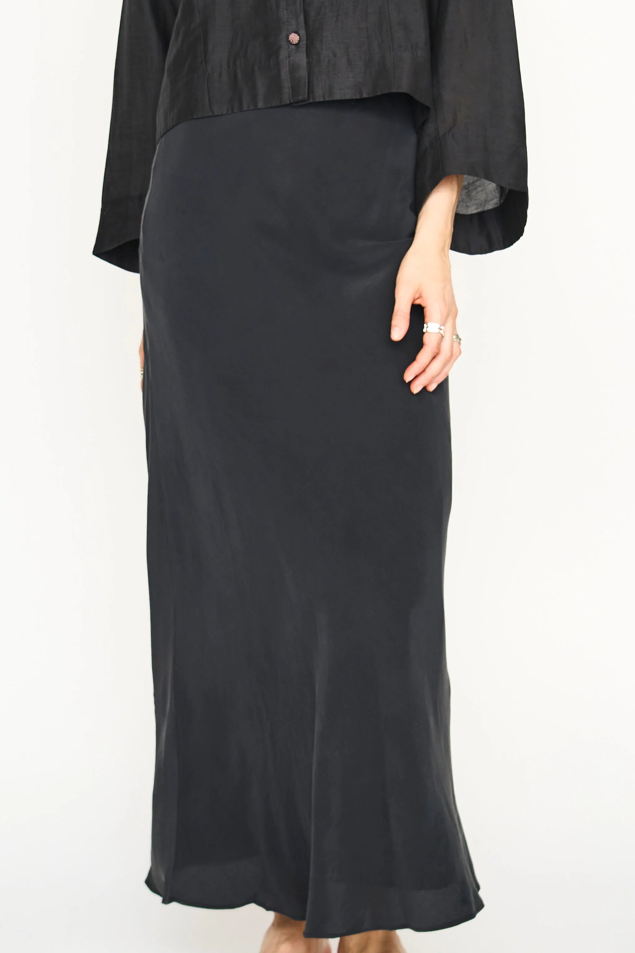 MIRTH Santander Silk Skirt - Black