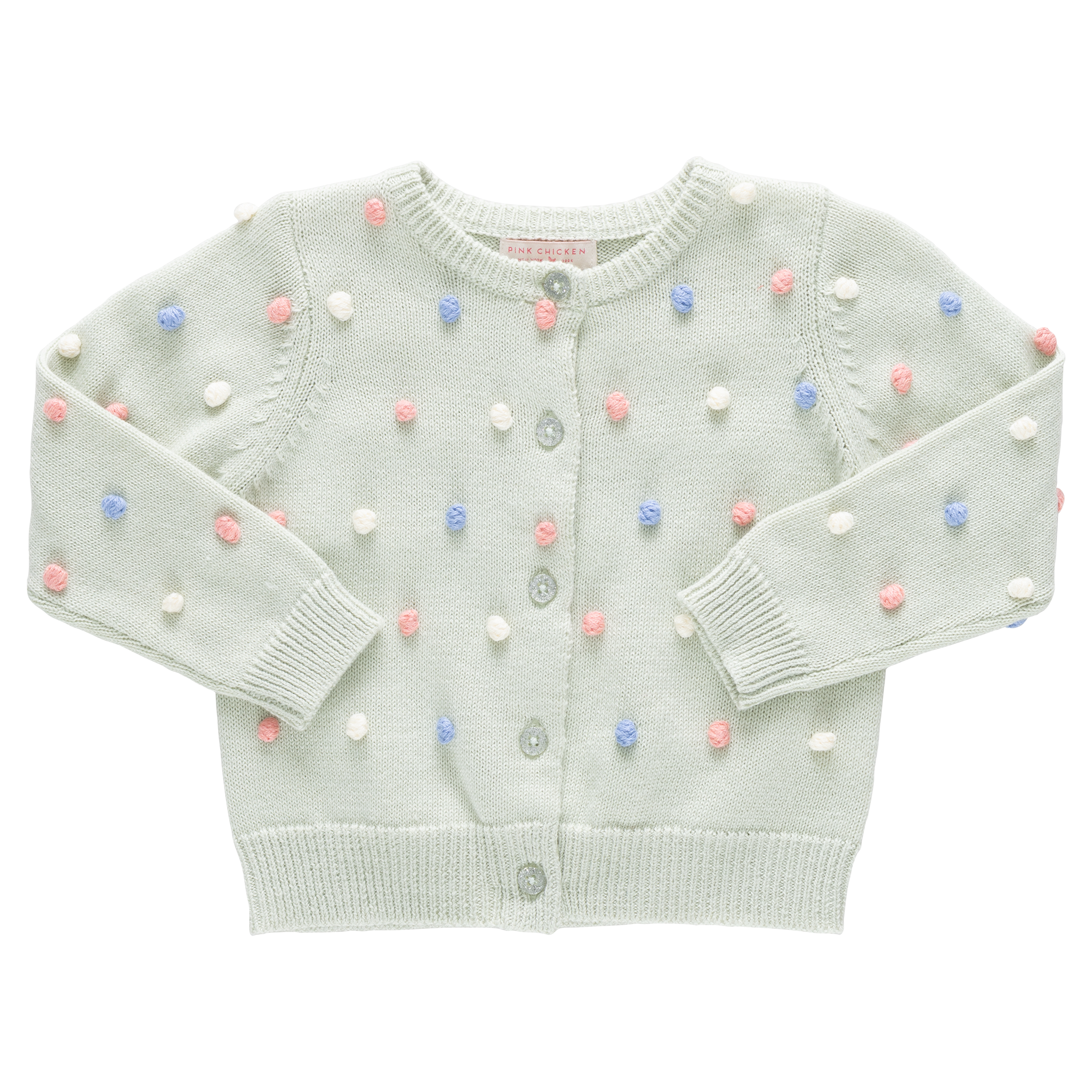 Pink Chicken Girls Pom Pom Maude Sweater - Light Green
