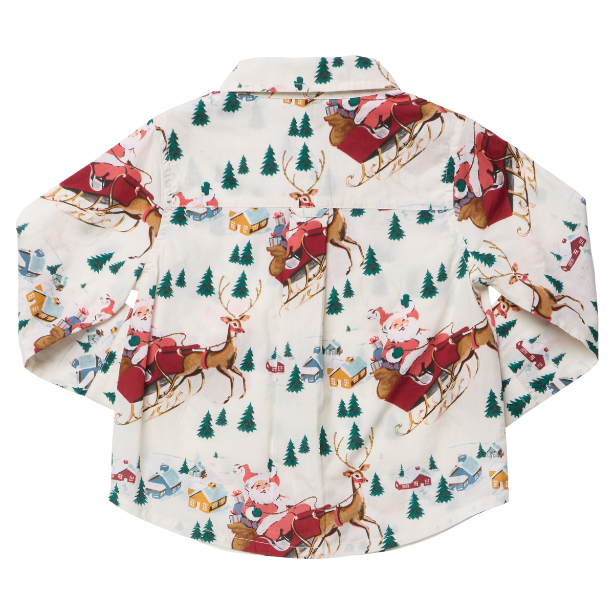 Pink Chicken Boys Jack Shirt - Santa Sleigh