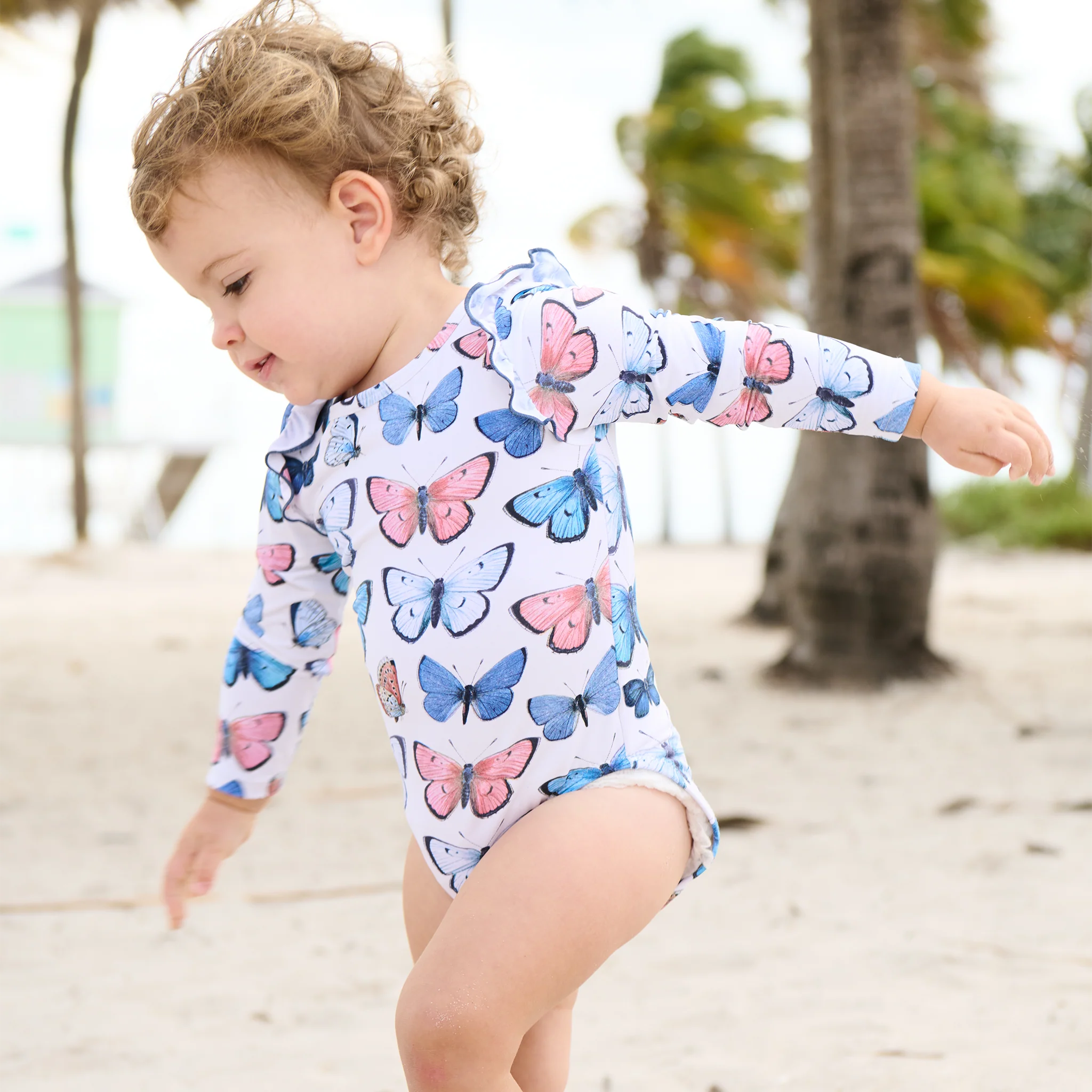 Pink Chicken Baby Girls Rachel Suit - Vintage Butterflies