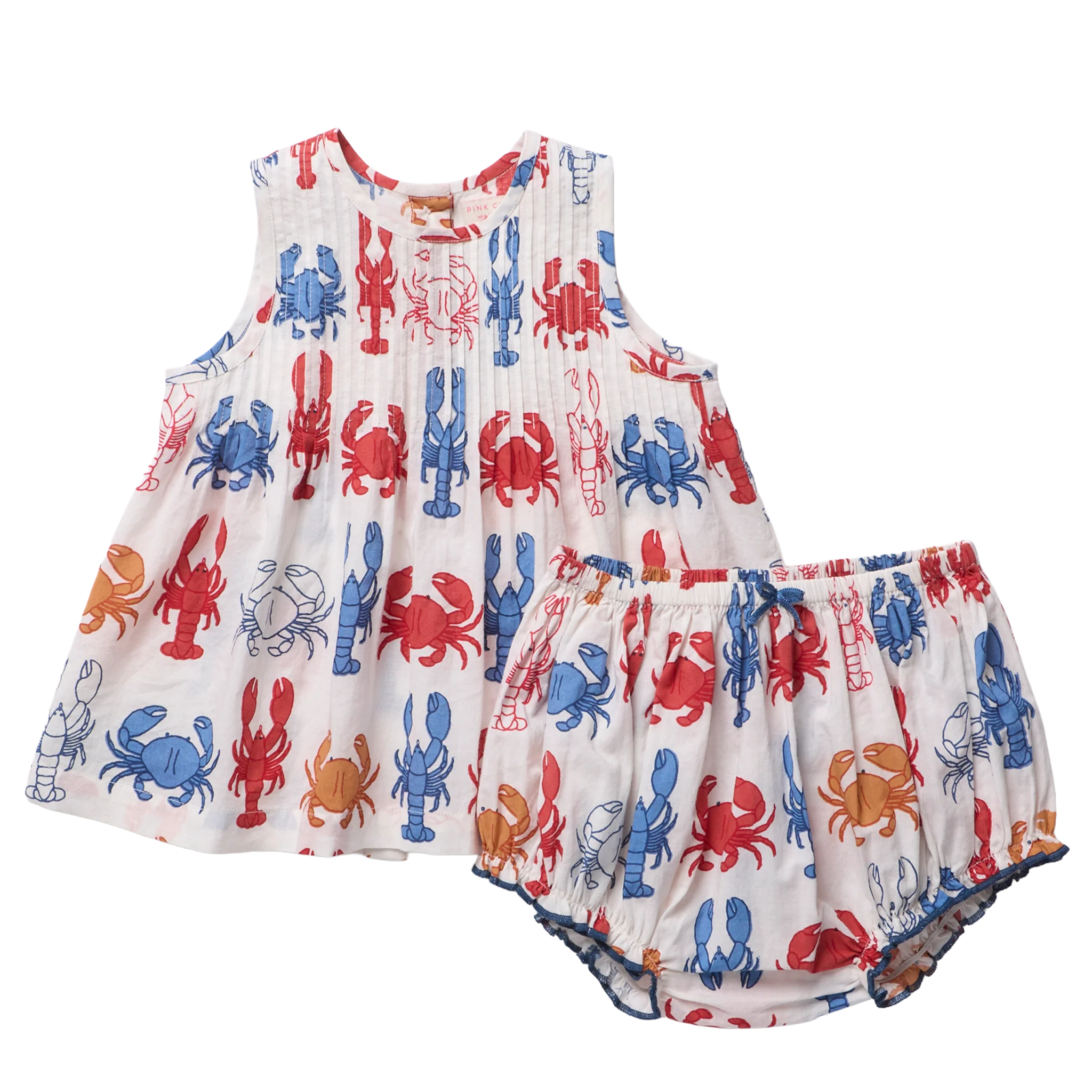 Pink Chicken Baby Girls Jaipur Two-Piece Set - Lobsters and Crabs