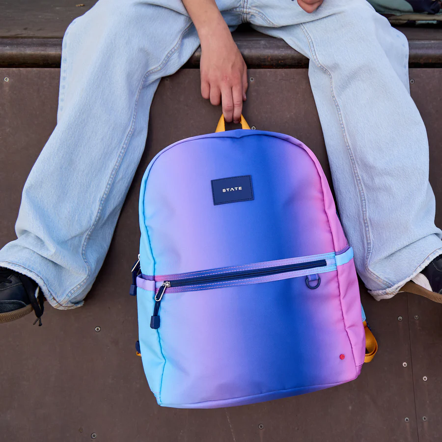 STATE Kane Double Pocket Large Backpack - Blue/Pink Gradient