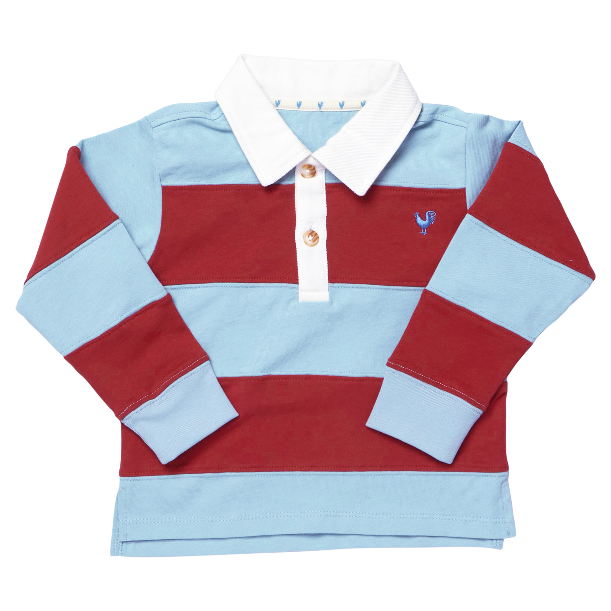 Pink Chicken Boys Albert Rugby Shirt - Blue Maroon