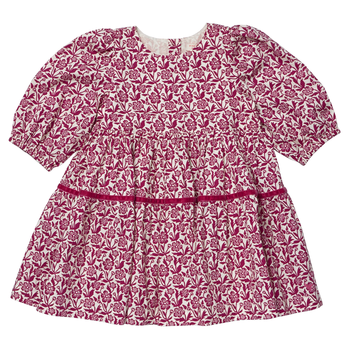 Pink Chicken Girls Maribelle Dress - Burgundy Climbing Floral