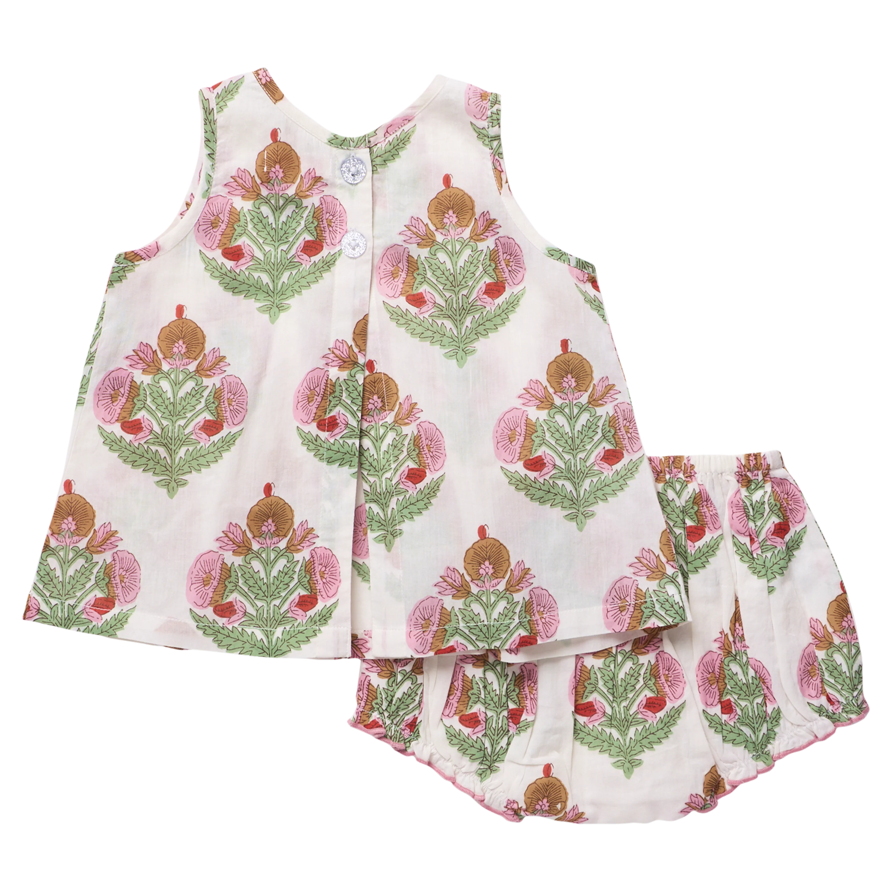 Pink Chicken Baby Girls Jaipur Two-Piece Set - Pink Bellflower