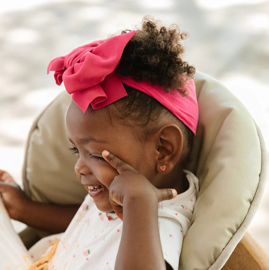 Pip Pop Neon Pink Enamel Heart Stud Earrings