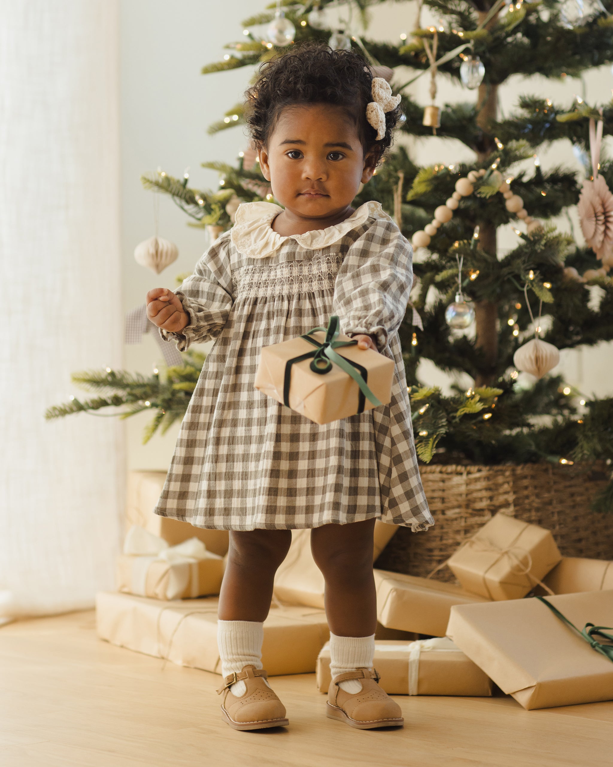 Quincy Mae Callie Dress - Forest Check