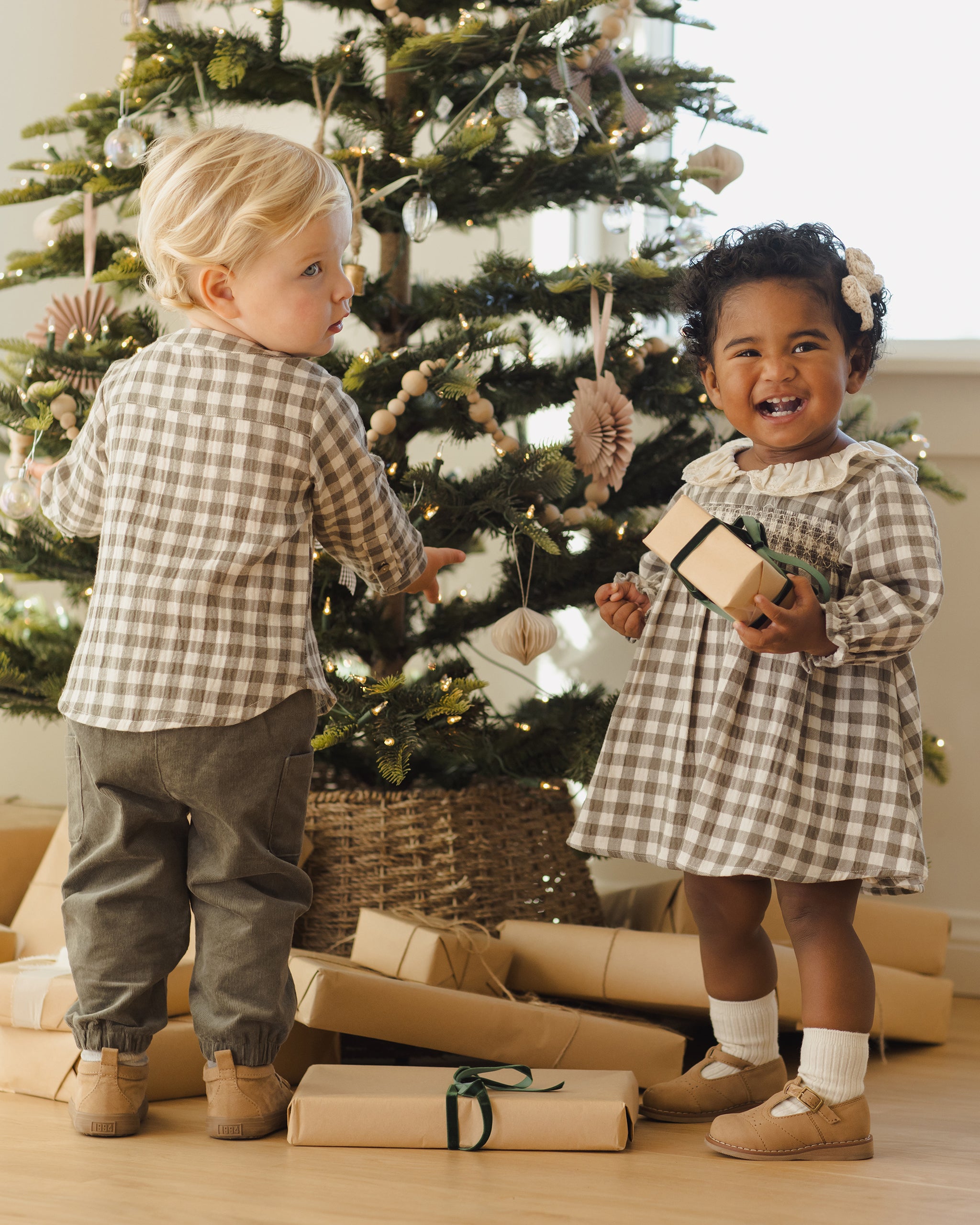 Quincy Mae Callie Dress - Forest Check