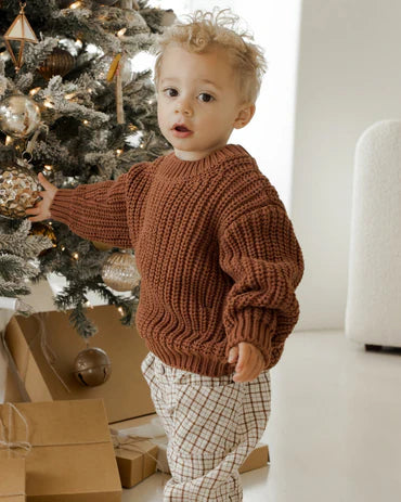 Quincy Mae Chunky Knit Sweater - Cranberry