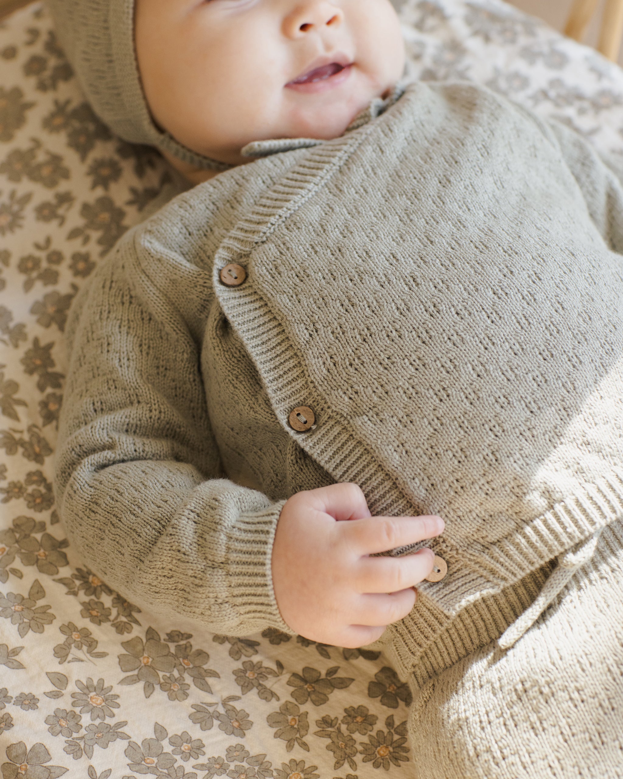 Quincy Mae Knit Wrap Top + Pant Set - Steel Blue