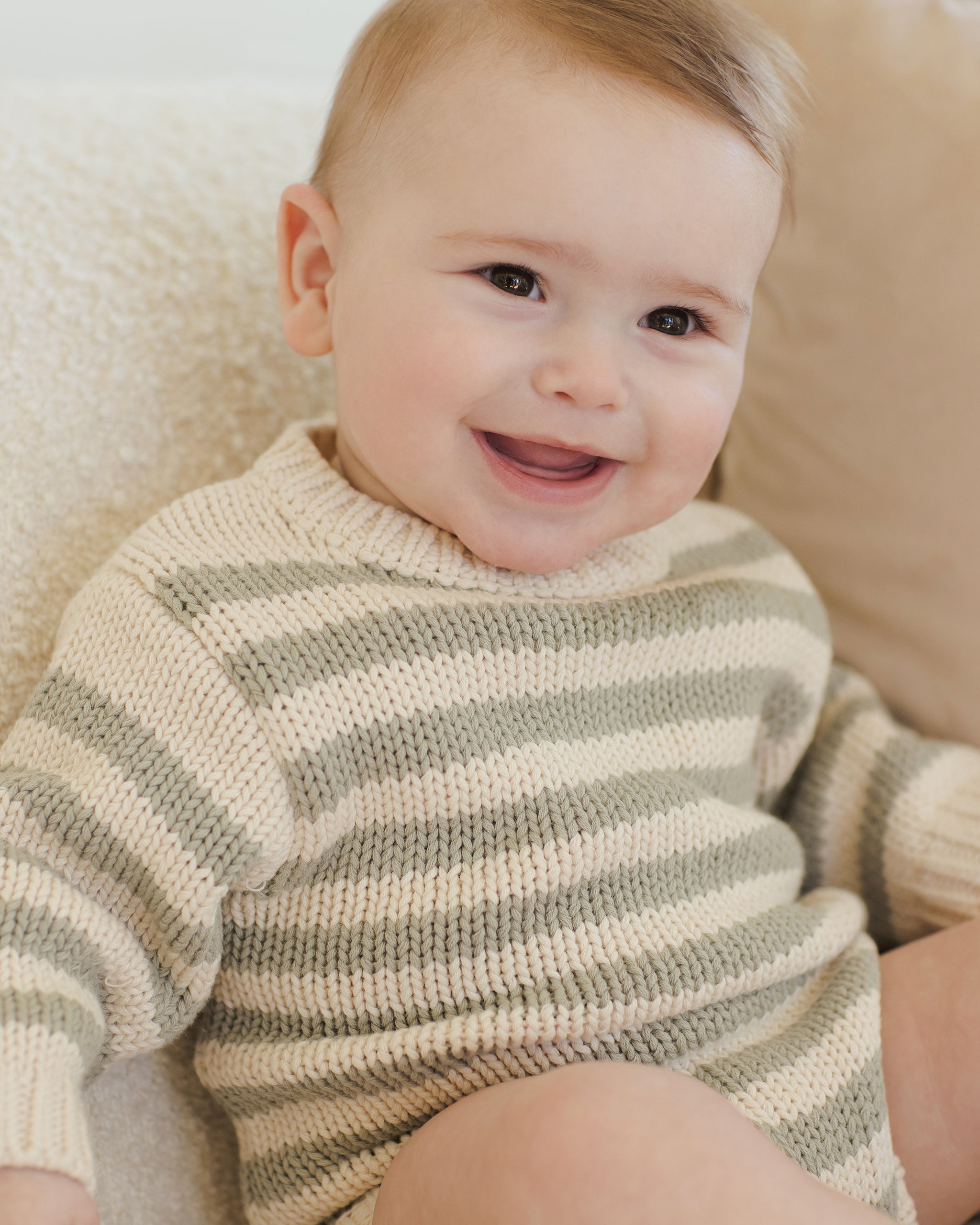 Quincy Mae Rex Sweater - Fern Stripe
