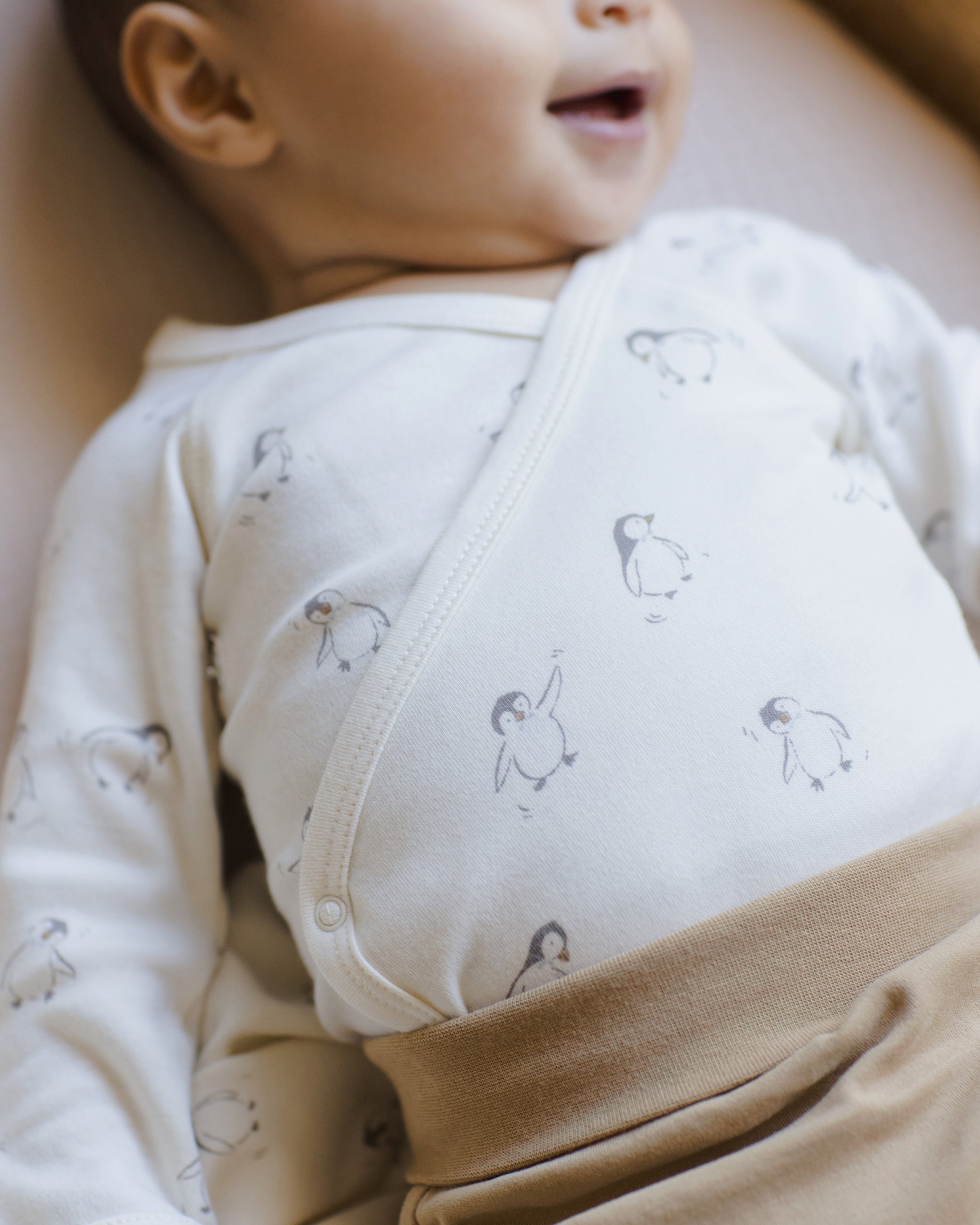 Quincy Mae Side Snap Bodysuit + Pant Set - Penguins