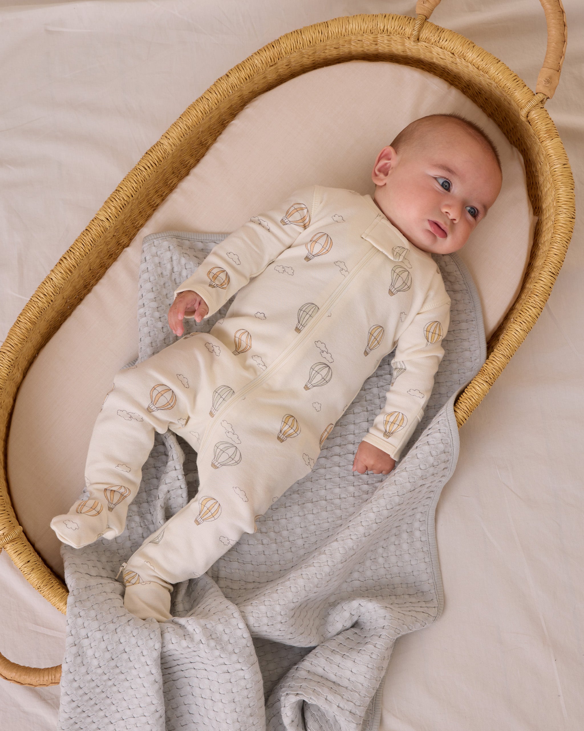 Quincy Mae Zip Long Sleeve Sleeper Footie - Hot Air Balloons