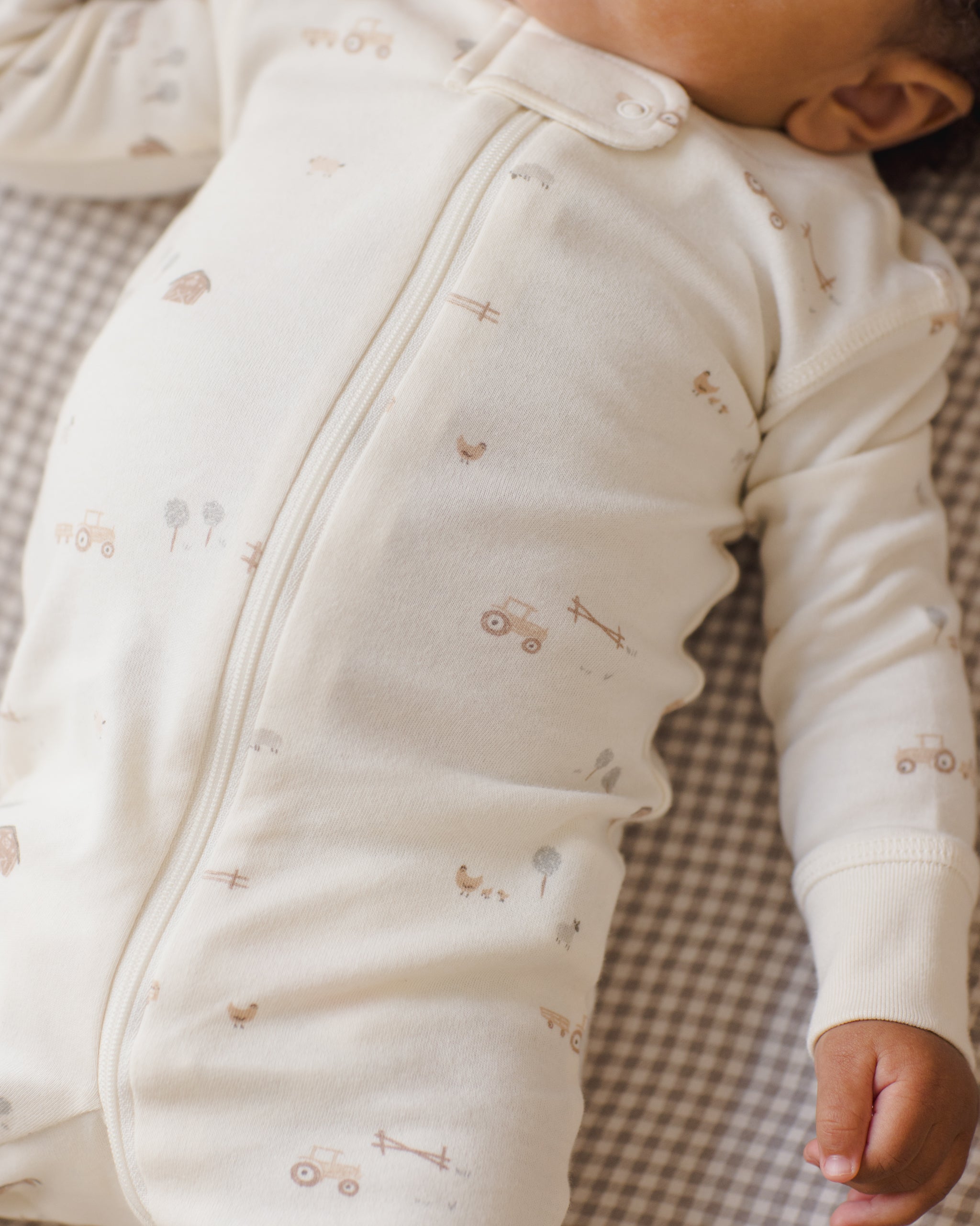 Quincy Mae Zip Long Sleeve Sleeper - Farm