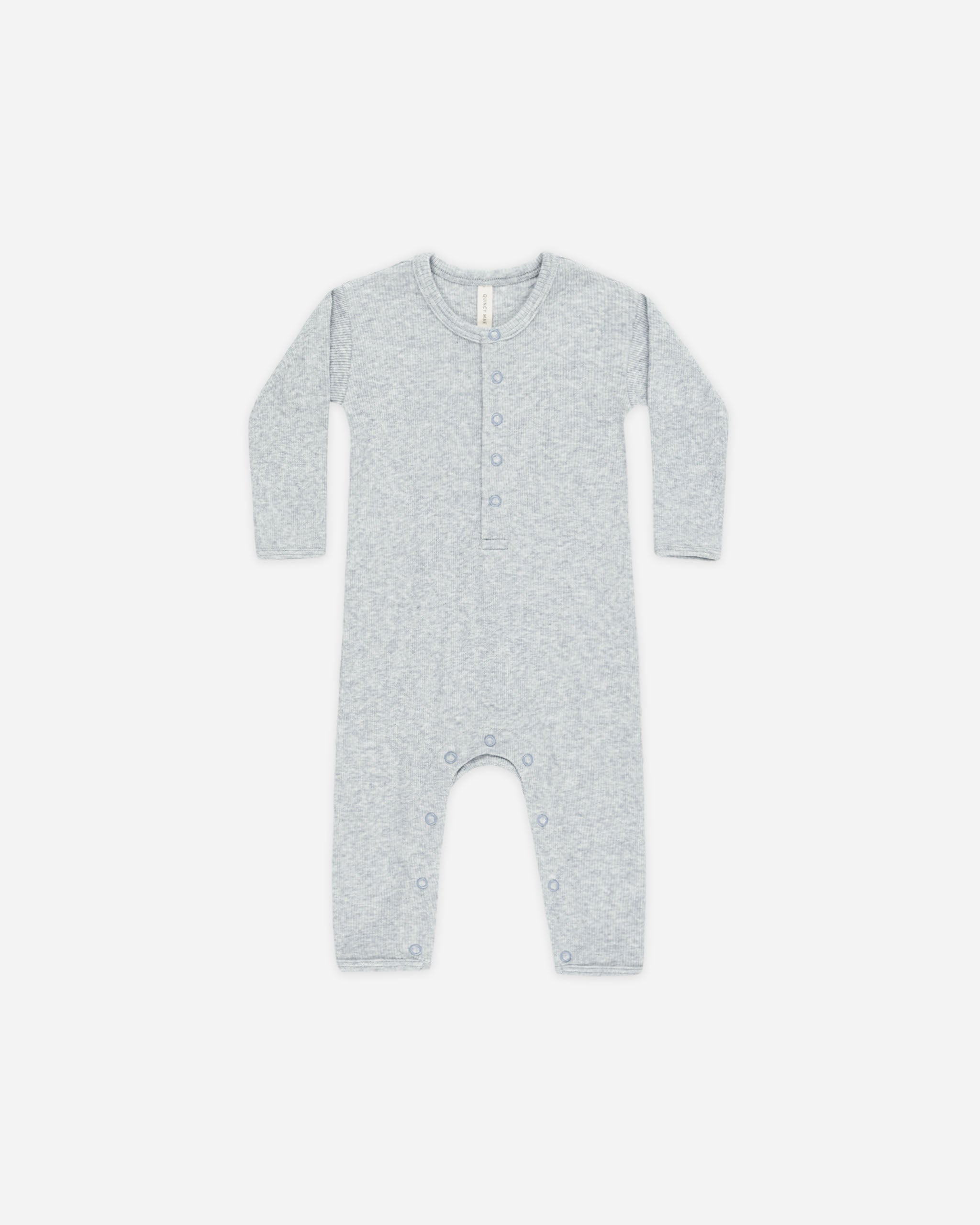 Quincy Mae Ribbed Baby Jumpsuit - Dusty Blue