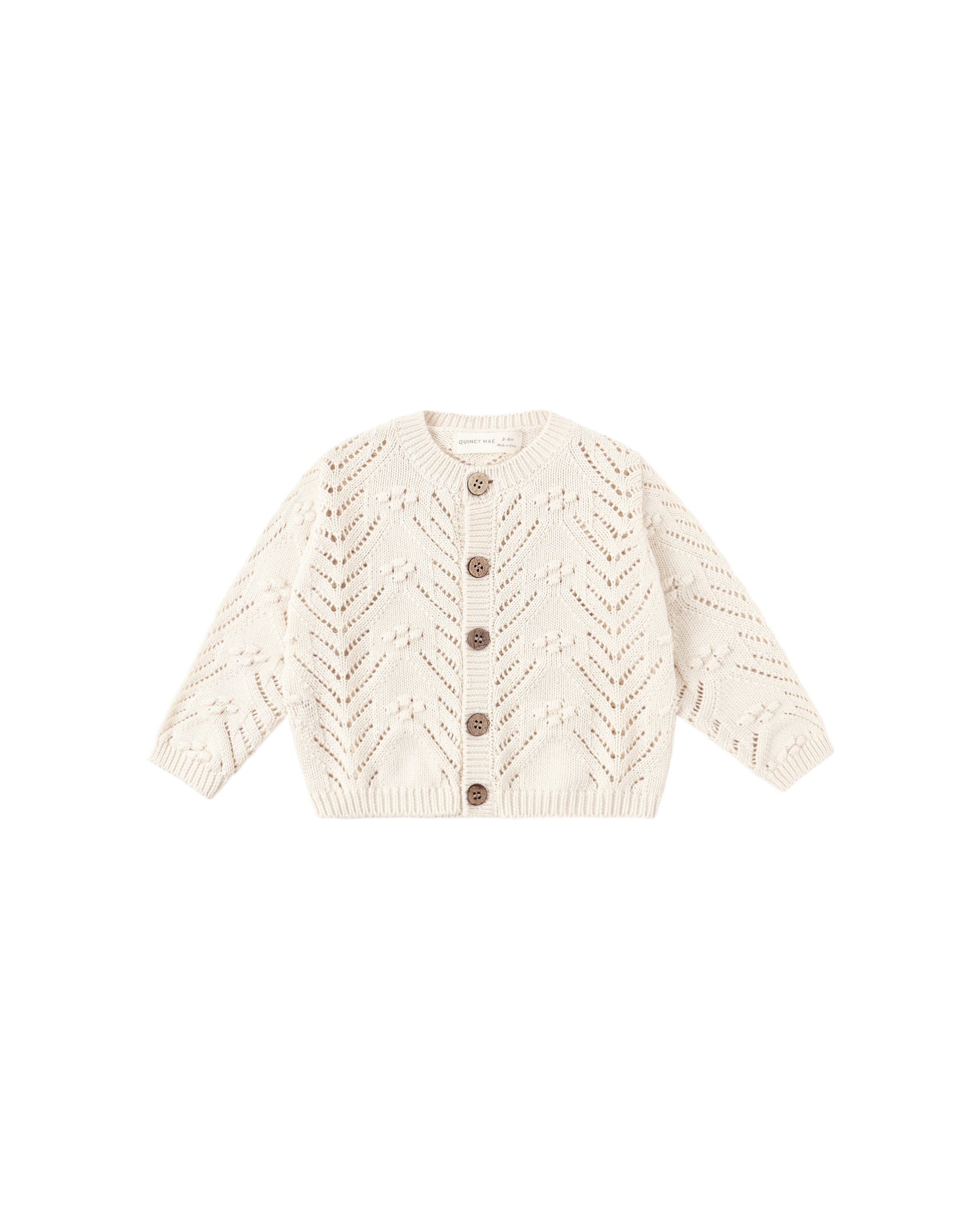 Quincy Mae Knit Cardigan - Natural