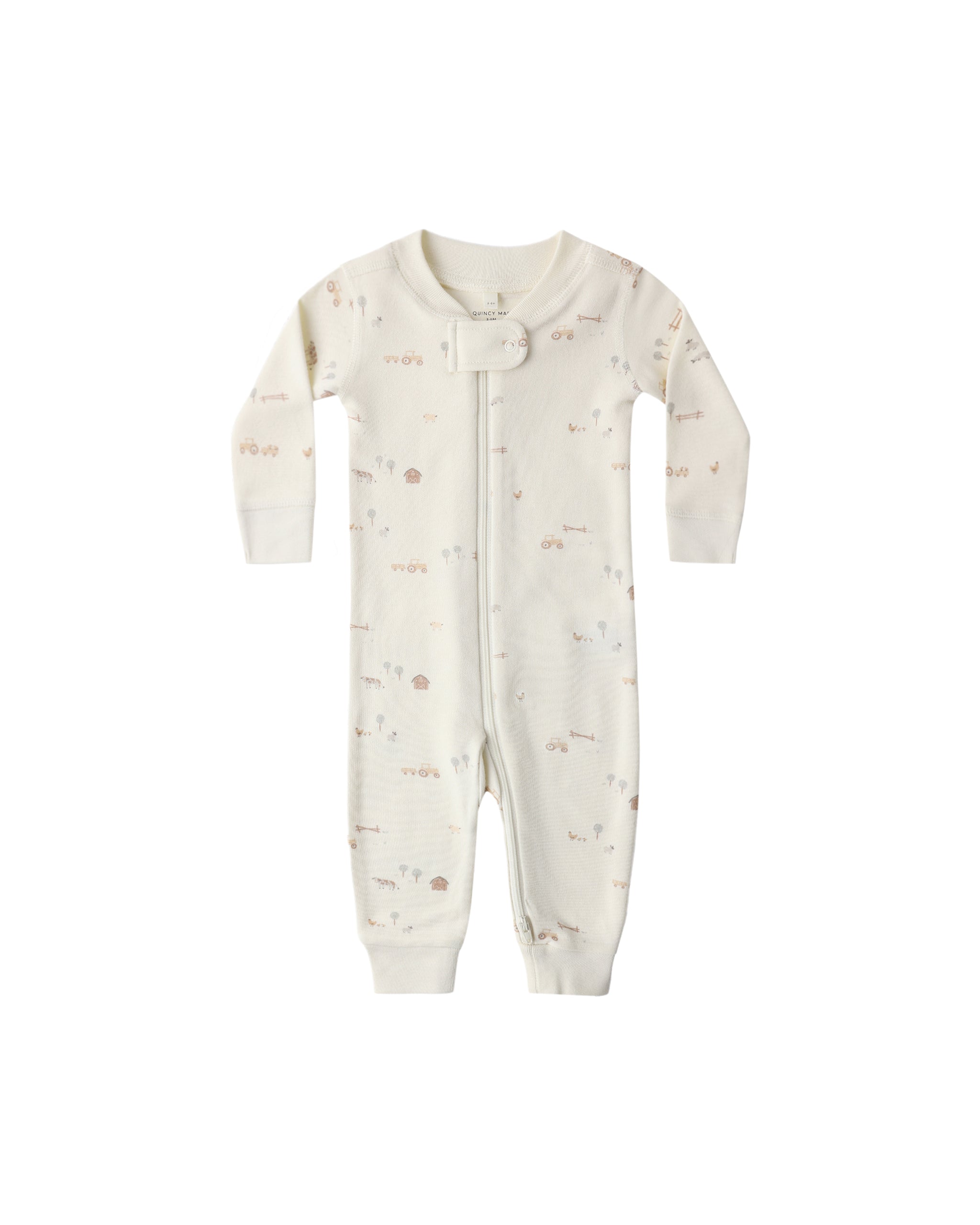 Quincy Mae Zip Long Sleeve Sleeper - Farm