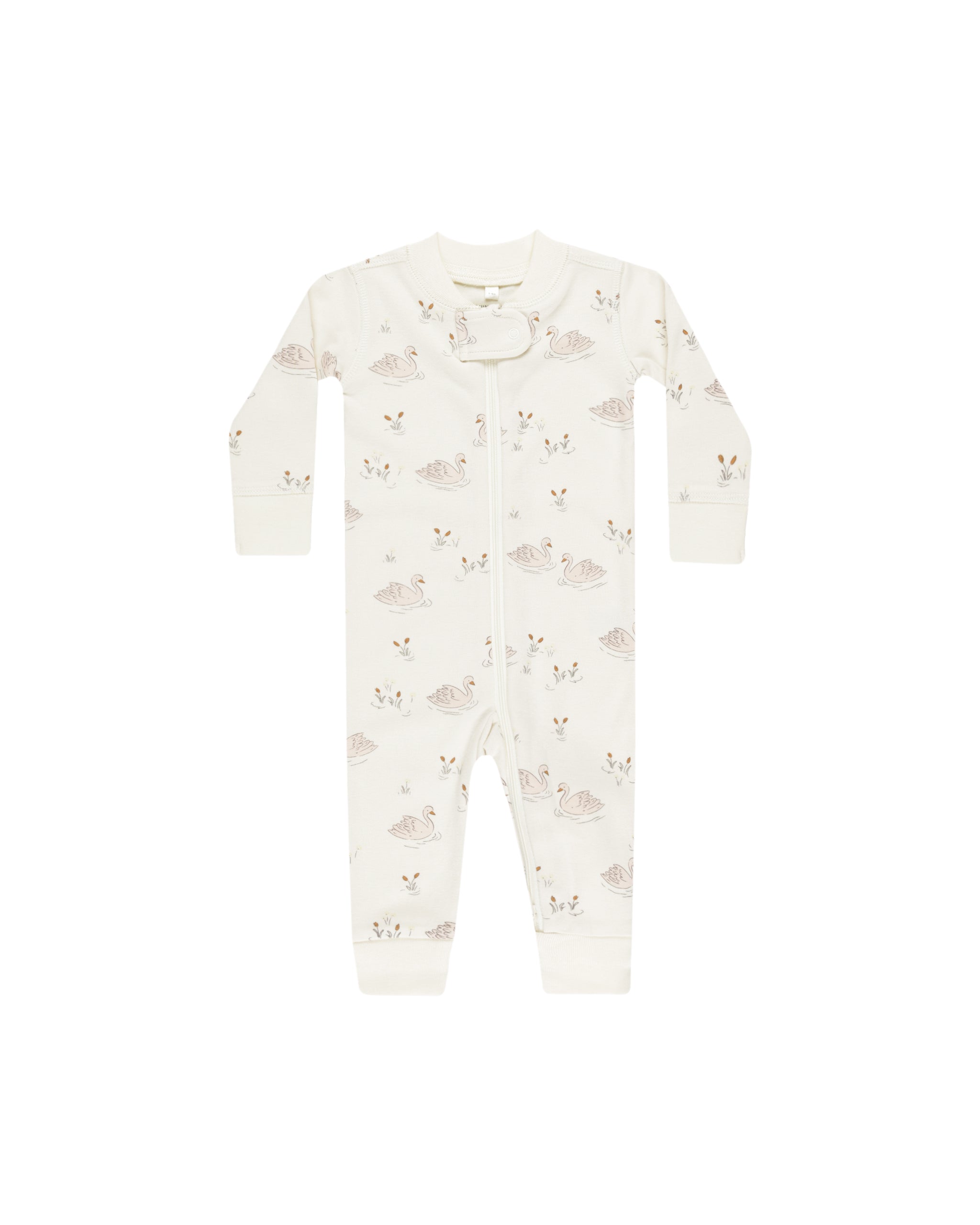 Quincy Mae Zip Long Sleeve Sleeper - Swans