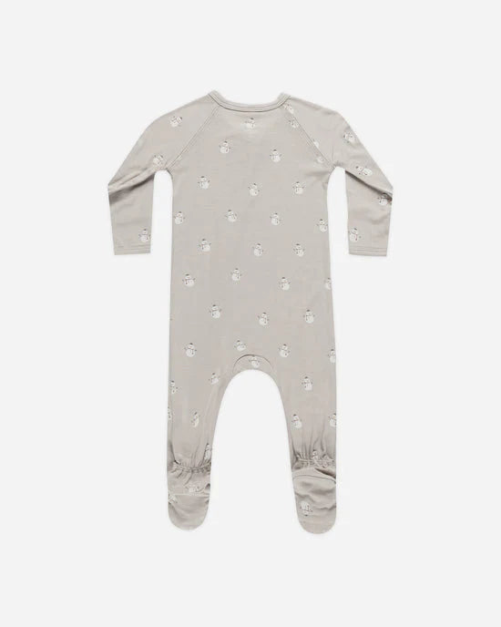 Quincy Mae Bamboo Zip Footie - Snowmen