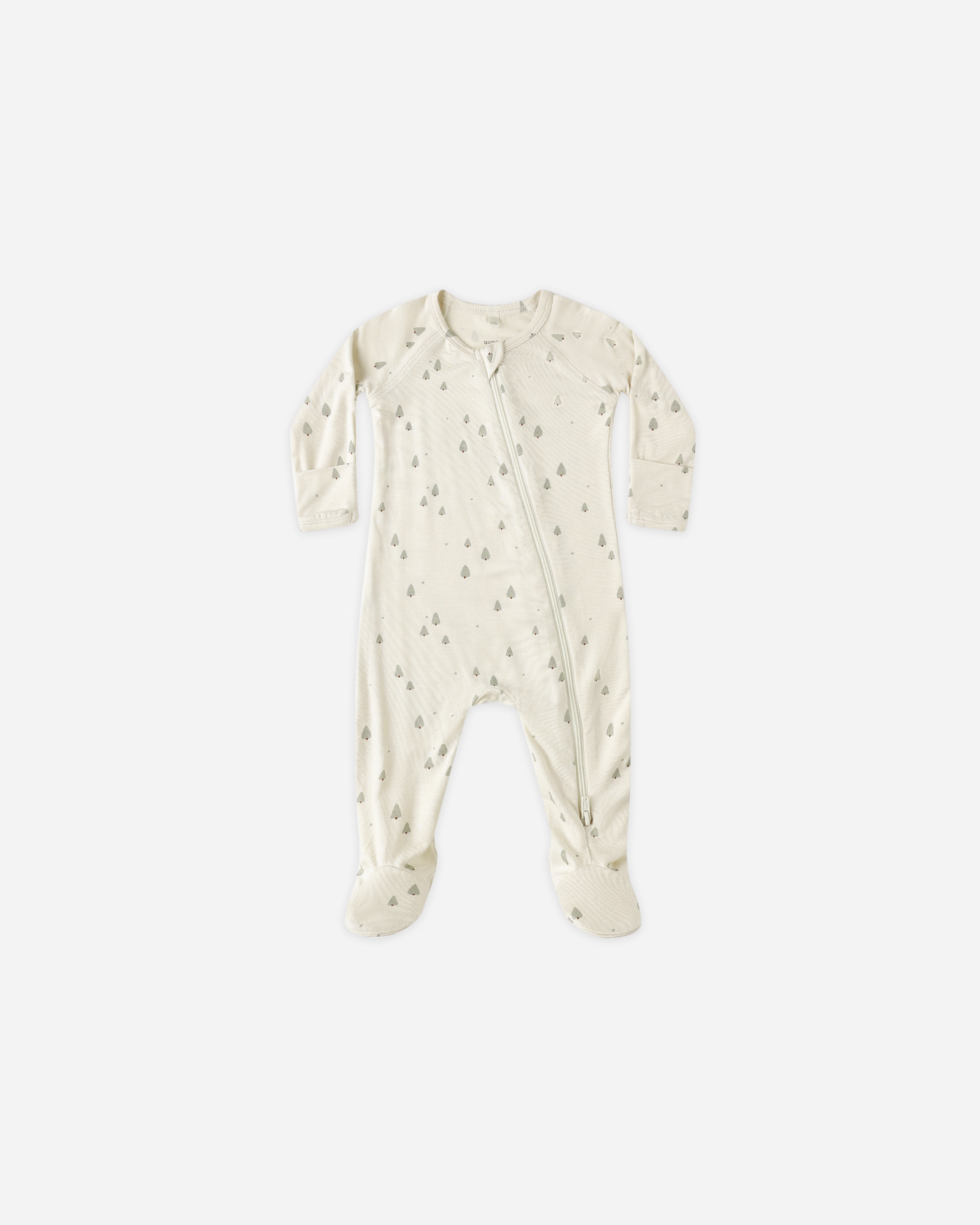Quincy Mae Bamboo Zip Footie - Trees