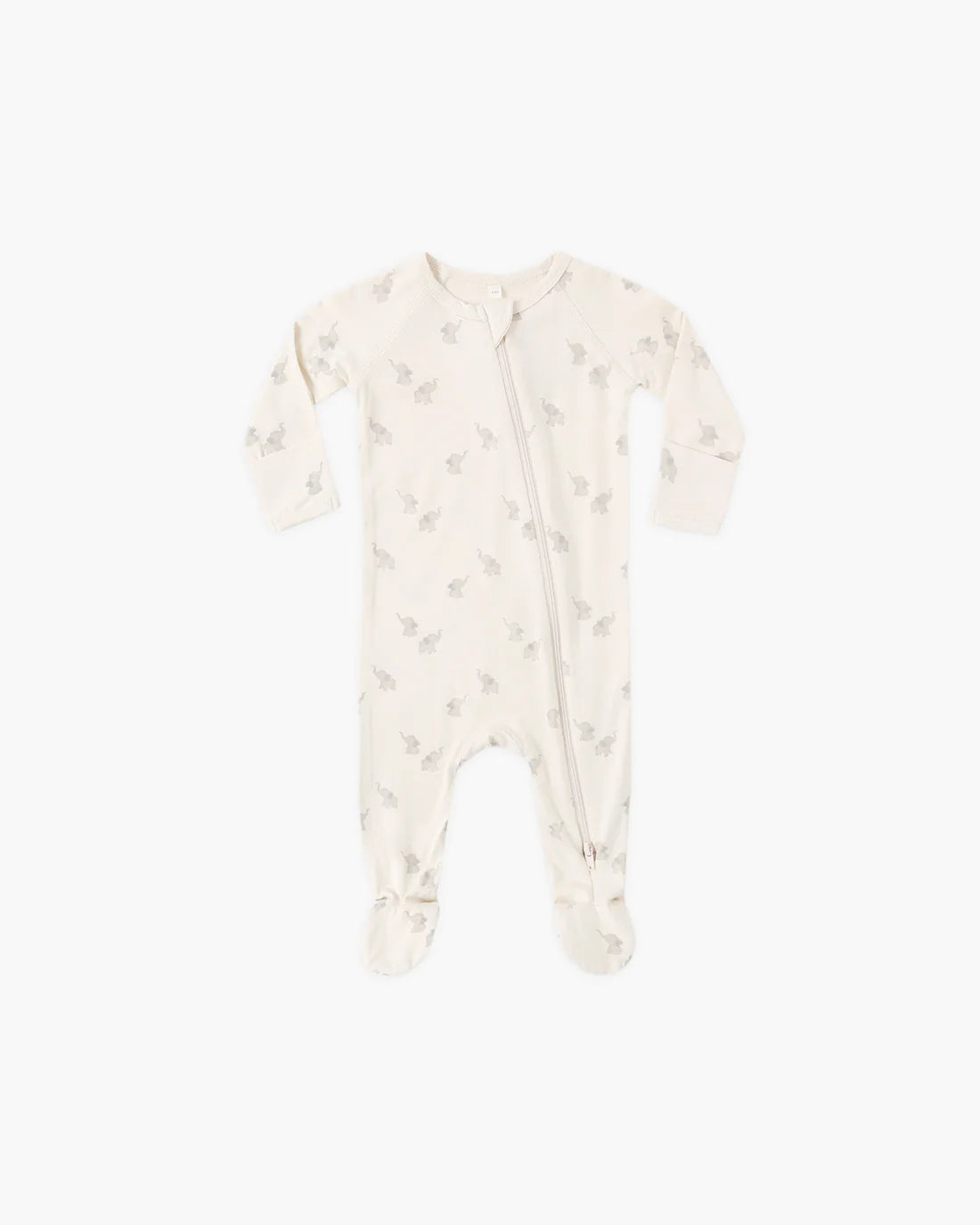Quincy Mae Bamboo Zip Footie - Elephants