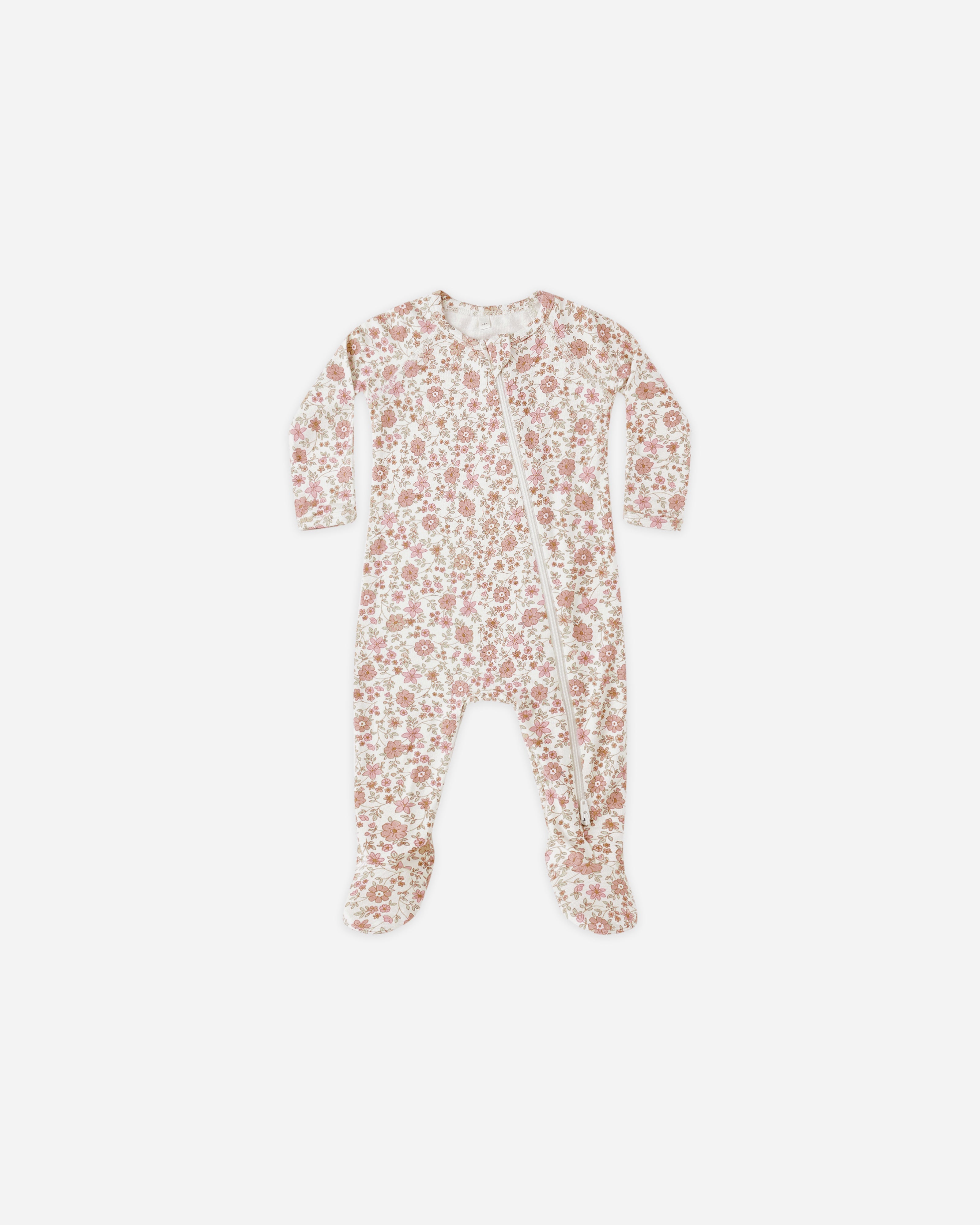 Quincy Mae Bamboo Zip Footie - Bloom