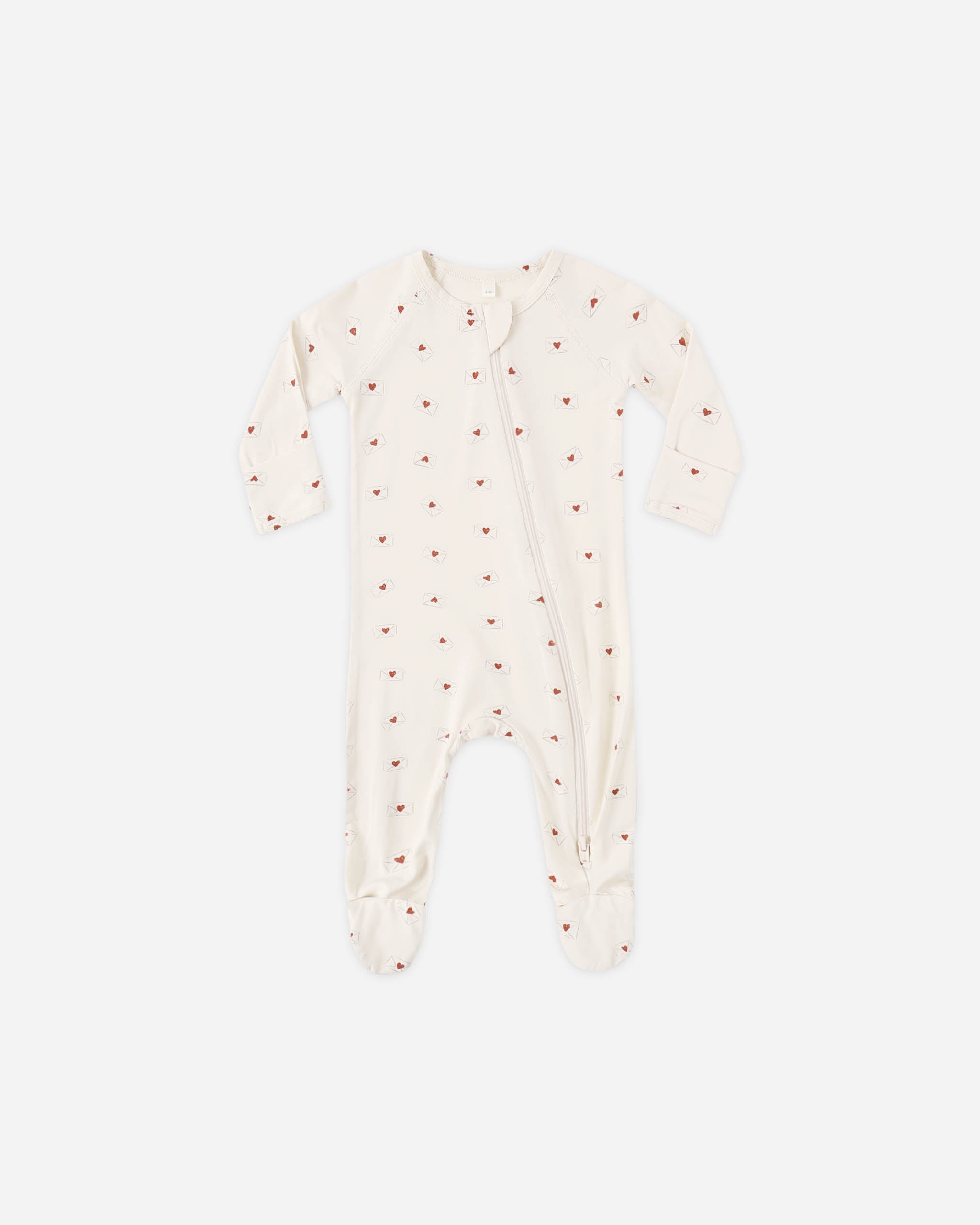 Quincy Mae Bamboo Zip Footie - Valentine
