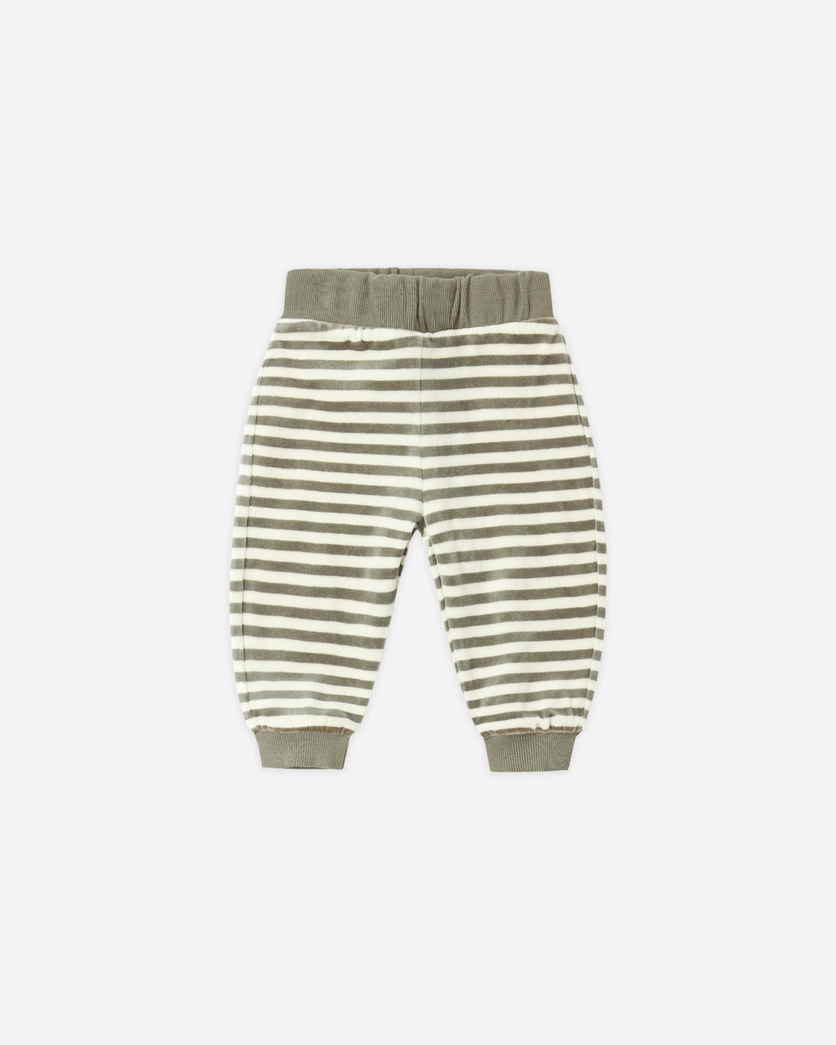 Quincy Mae Velour Relaxed Sweatpant - Spruce Stripe