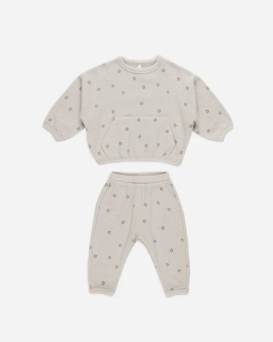 Quincy Mae Waffle Slouch Set - Stars