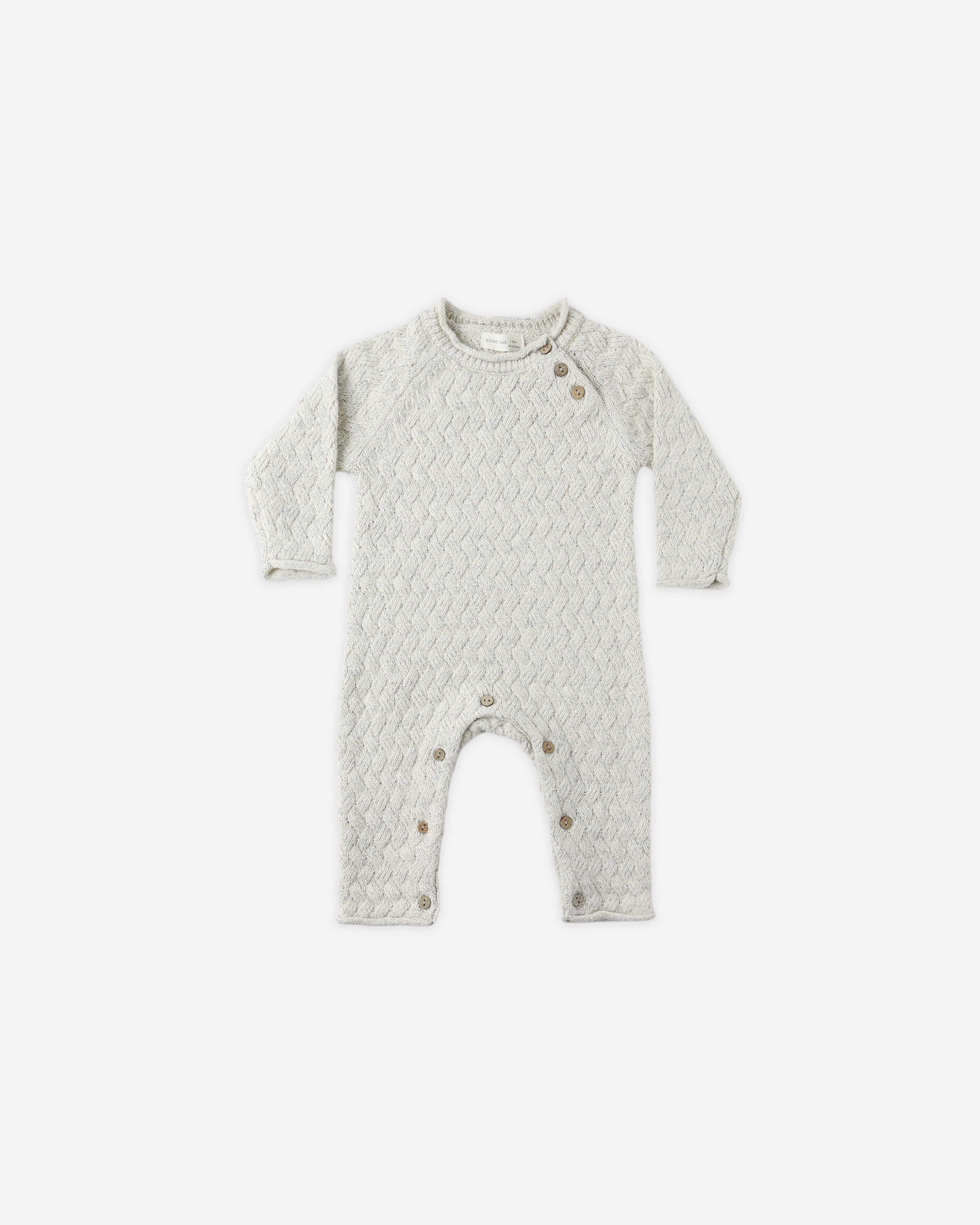 Quincy Mae Cozy Heather Knit Jumpsuit - Blue