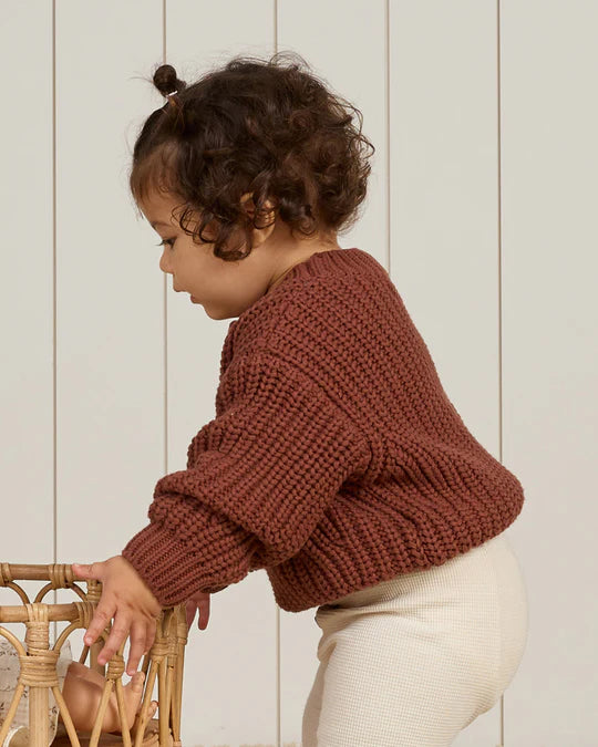 Quincy Mae Chunky Knit Sweater - Cranberry