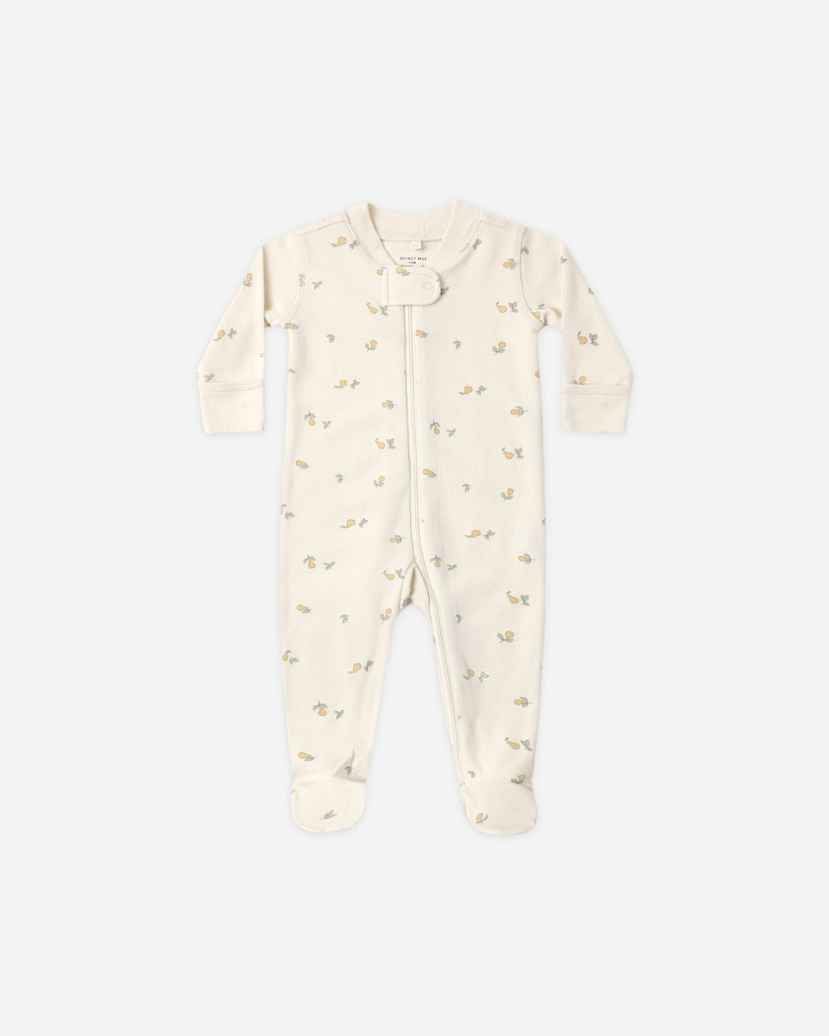 Quincy Mae Zip Long Sleeve Sleeper Footie - Pears