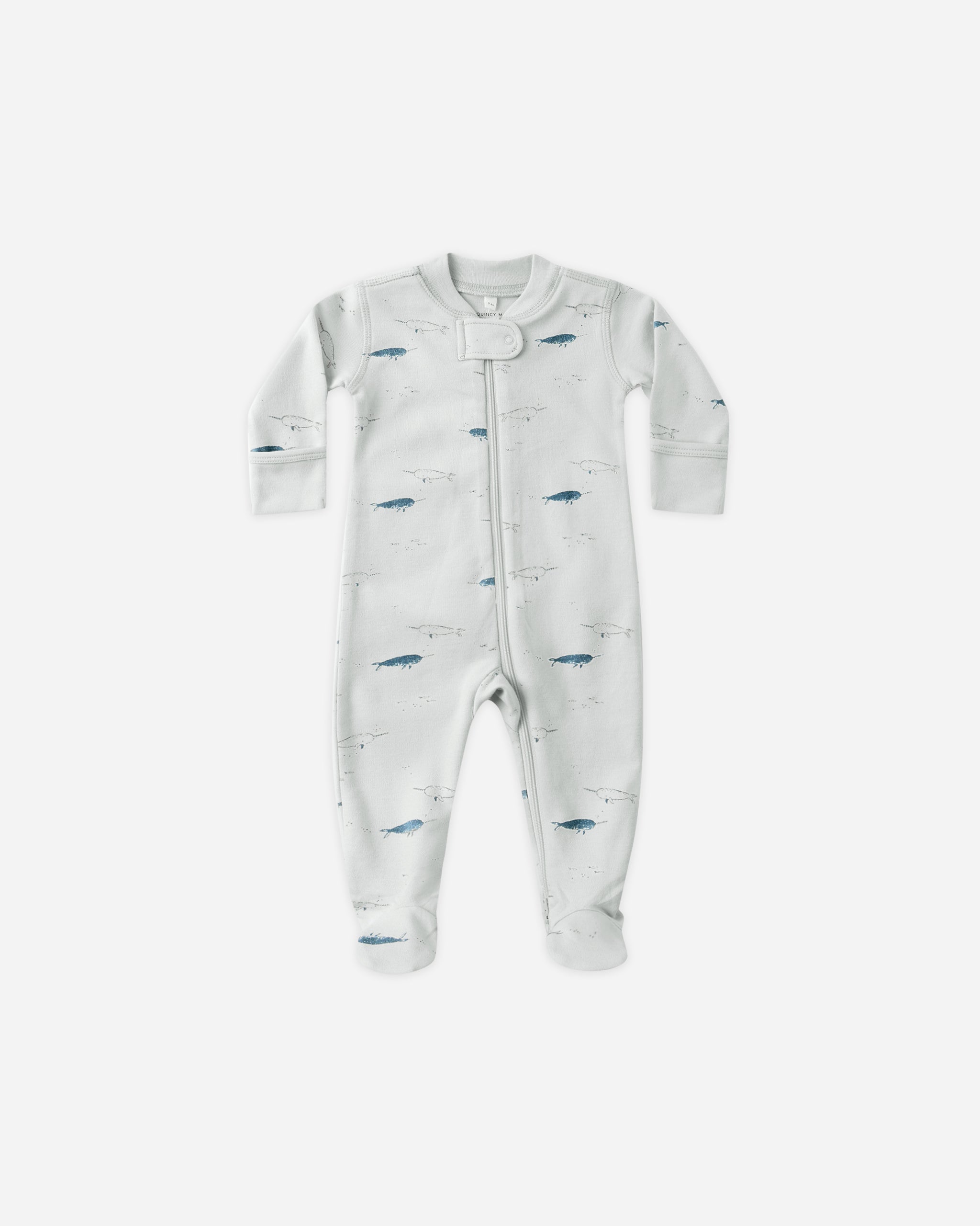 Quincy Mae Zip Long Sleeve Sleeper Footie - Narwhals