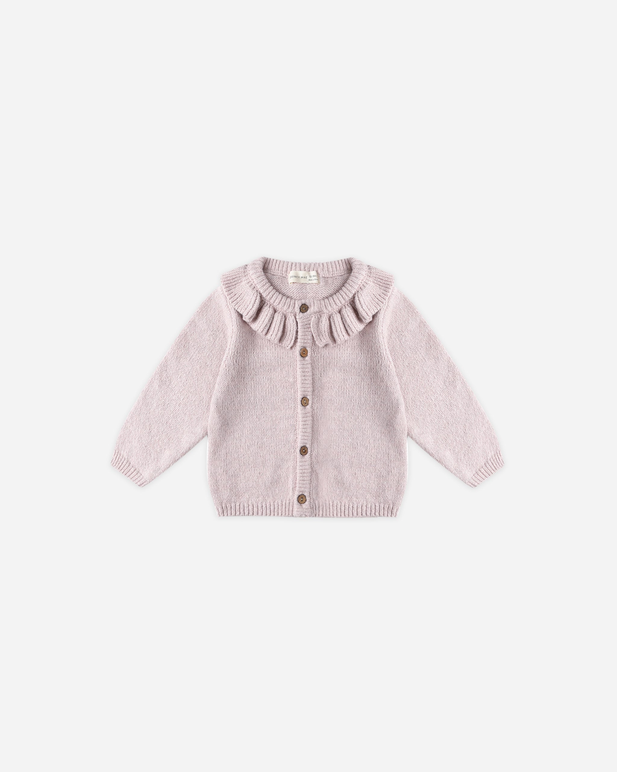 Quincy Mae Ruffle Collar Cardigan - Lilac