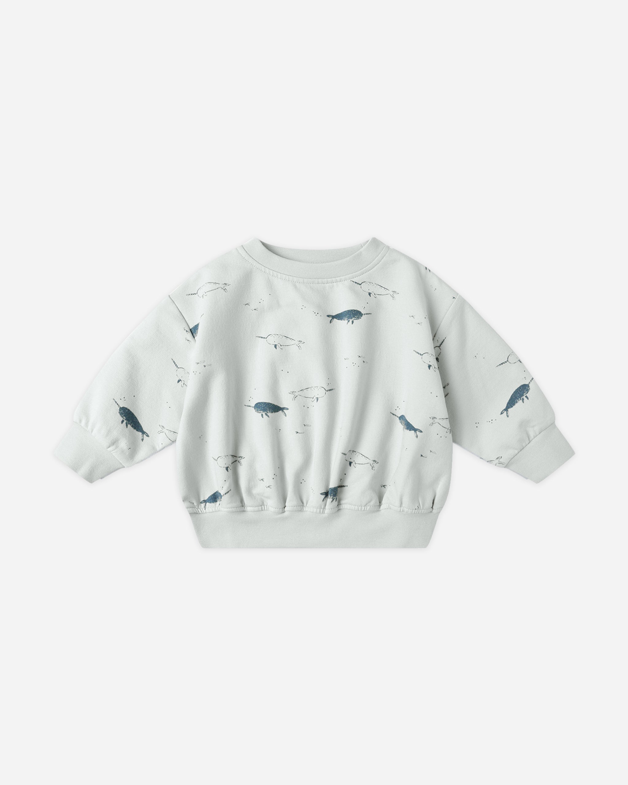 Quincy Mae Relaxed Fleece Sweatshirt - Narwhals