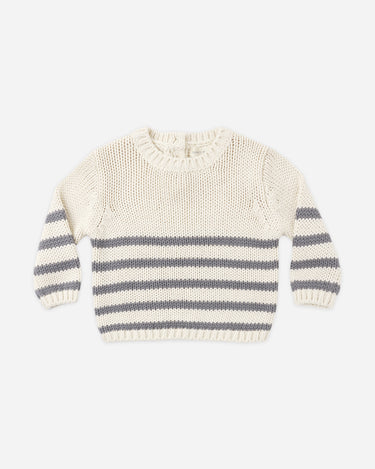 Quincy Mae Rex Sweater - Slate Stripe