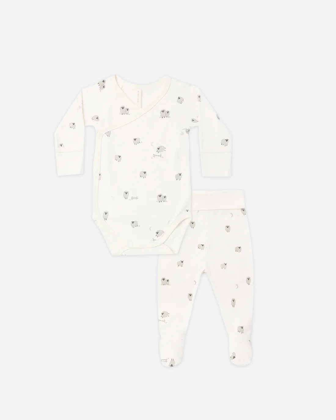 Quincy Mae Side Snap Bodysuit + Pant Set - Sheep