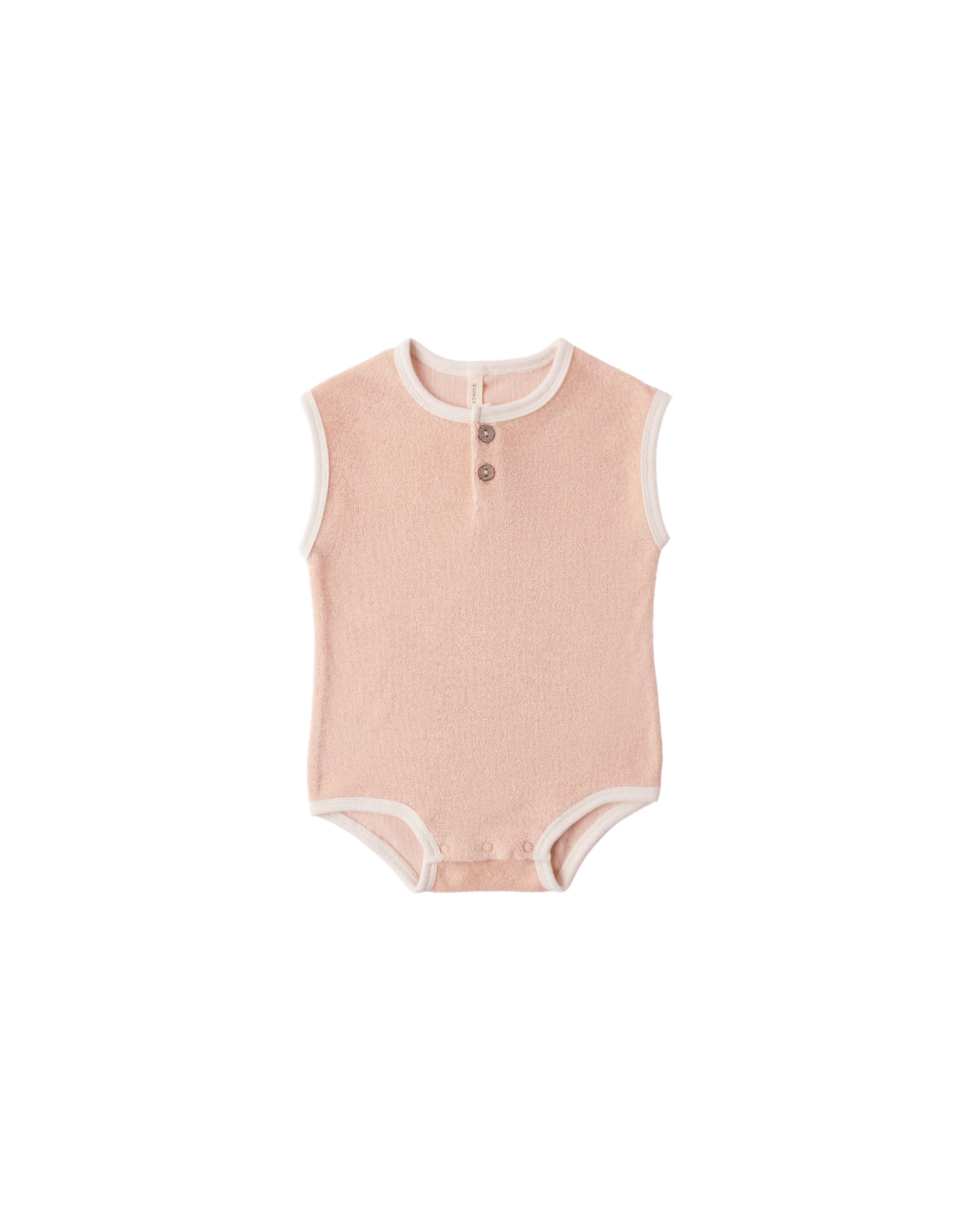 Quincy Mae Terry Cloth Romper - Melon