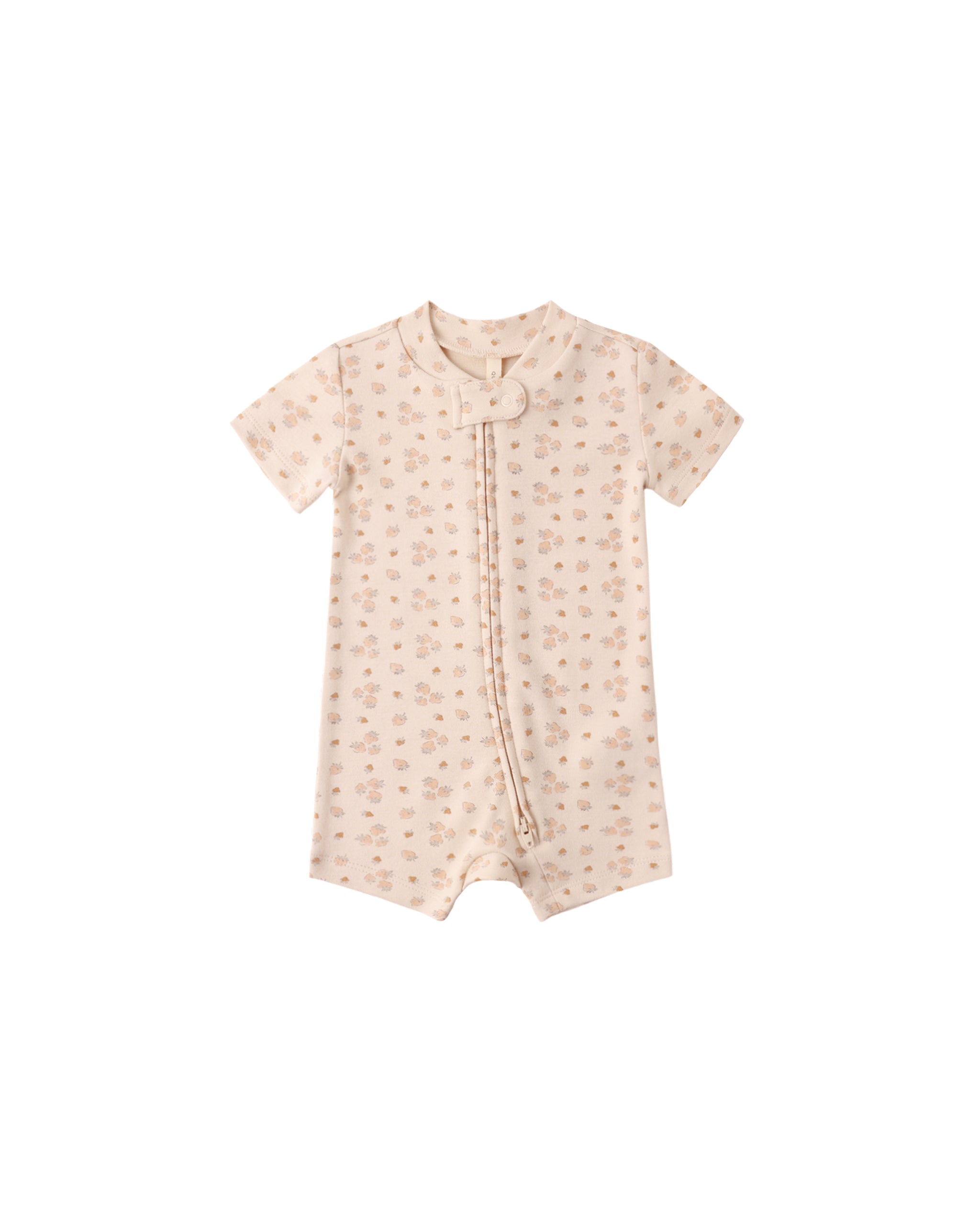 Quincy Mae Zip Short Sleeve Sleeper - Strawberries