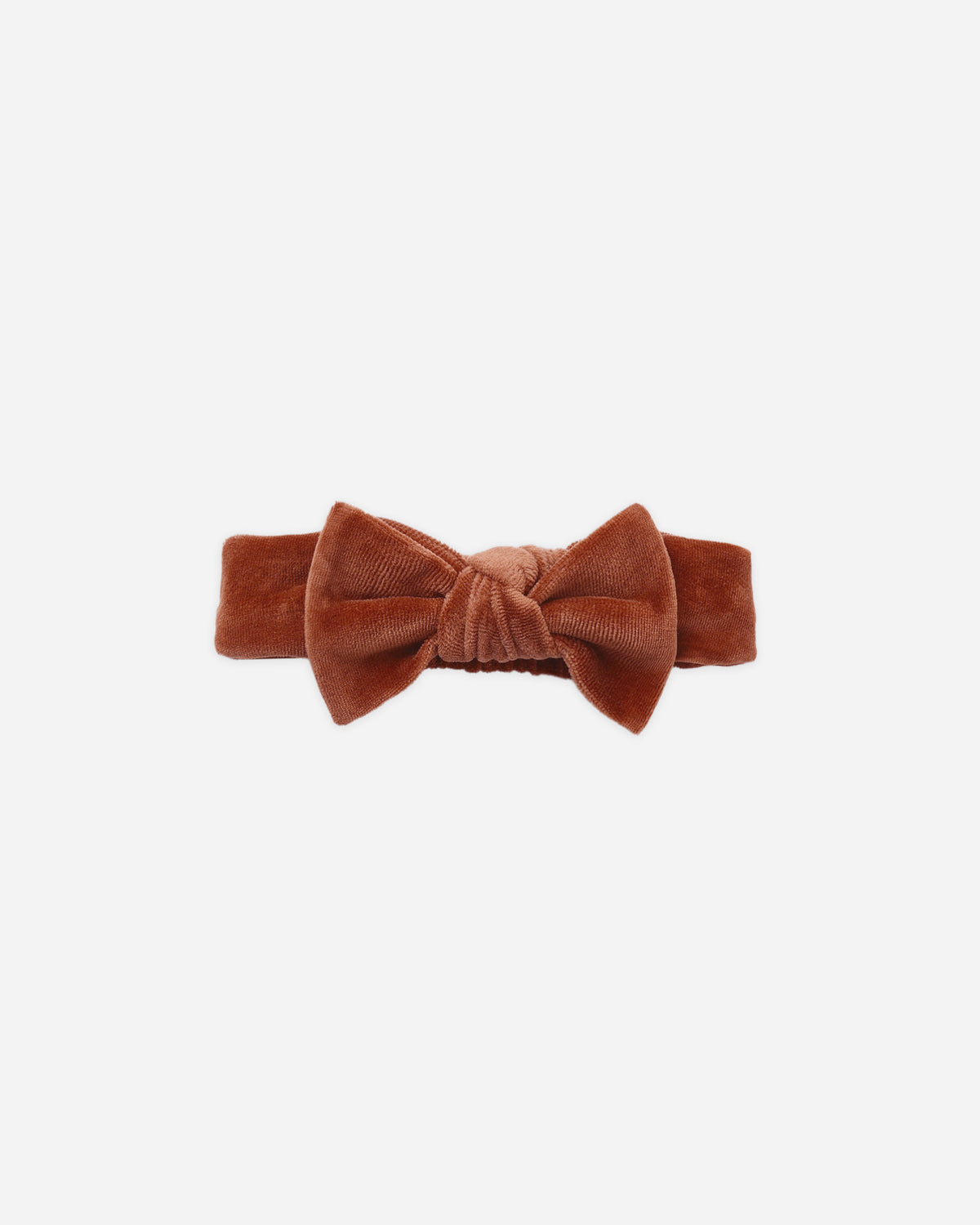 Quincy Mae Velour Bow Headband - Redwood